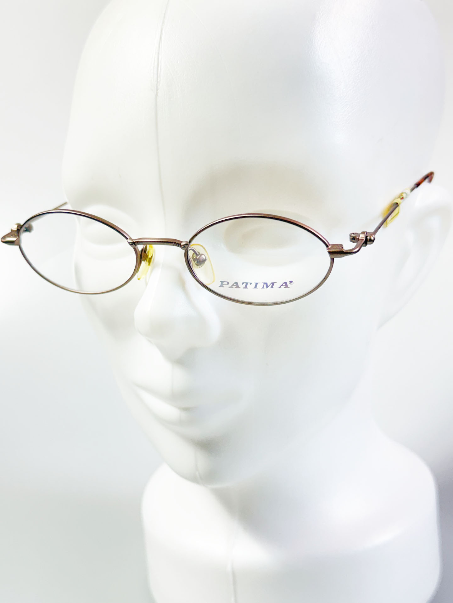 PATIMA Bronze Brown Slim Oval Metal Frame Glasses
