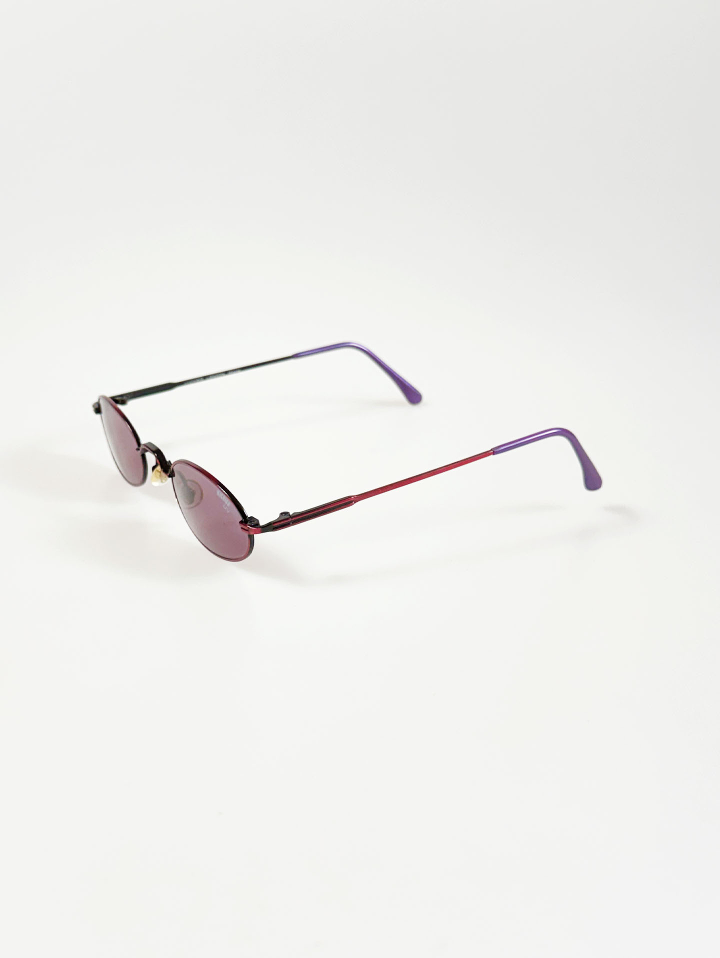 90's MICHIKO LONDON Slim Oval Rose Pink Metal Tint Sunglasses