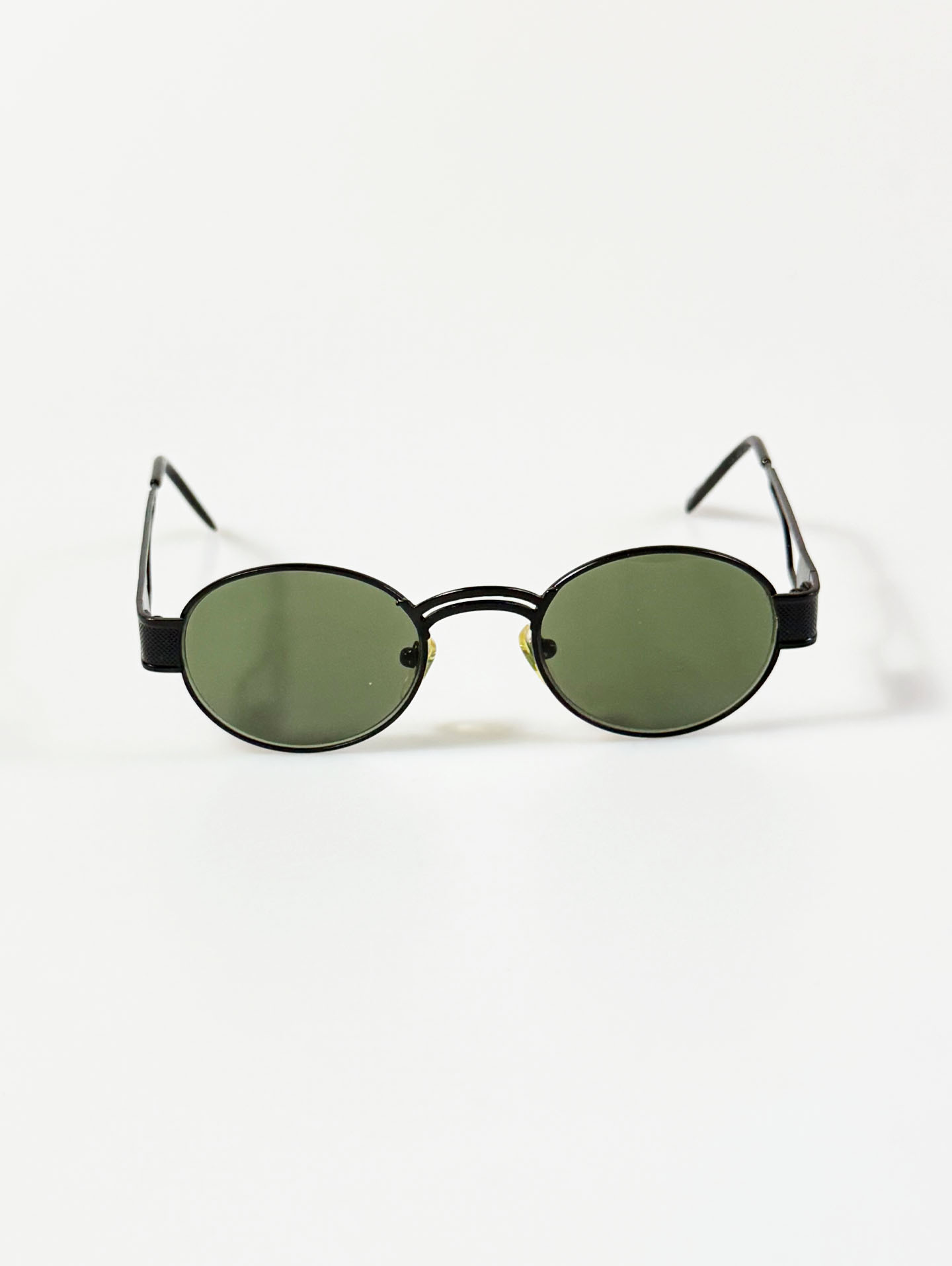 90’s VINNY Black Slim Oval Metal Sunglasses