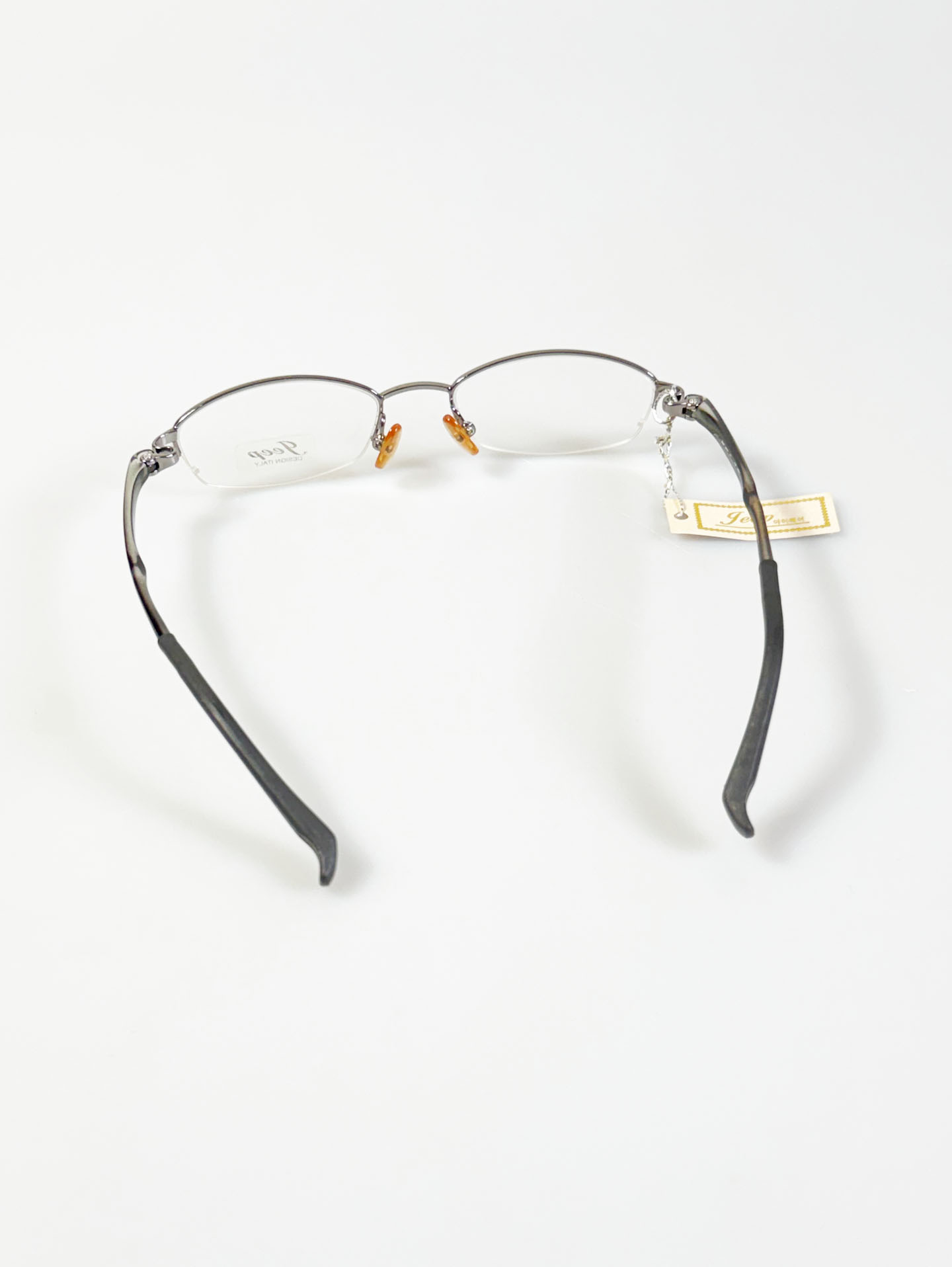 JEEP Dark Silver Semi-Rimless Square Metal Frame Glasses