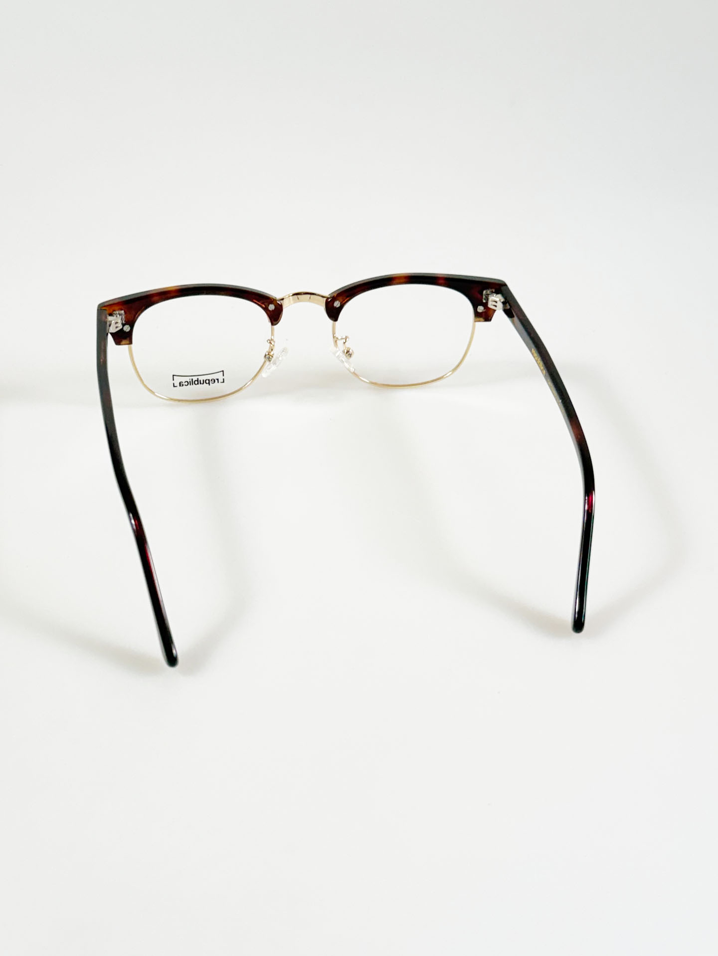 REPUBLICA Tortoiseshell Browline Combination Glasses
