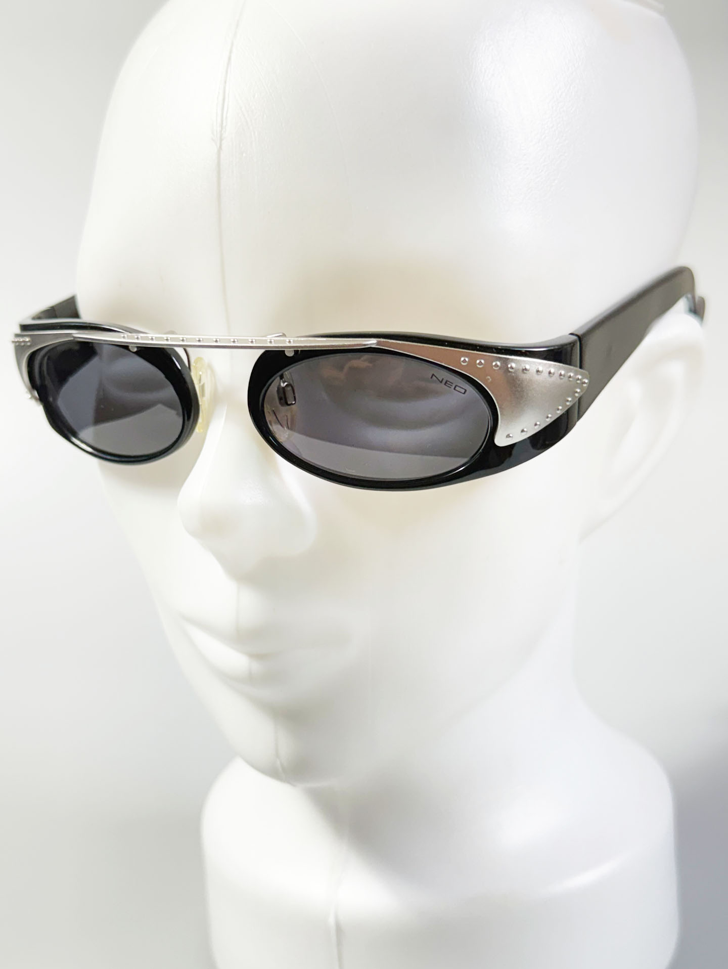 NEOSTYLE Black & Silver Oval Combination Frame Sunglasses