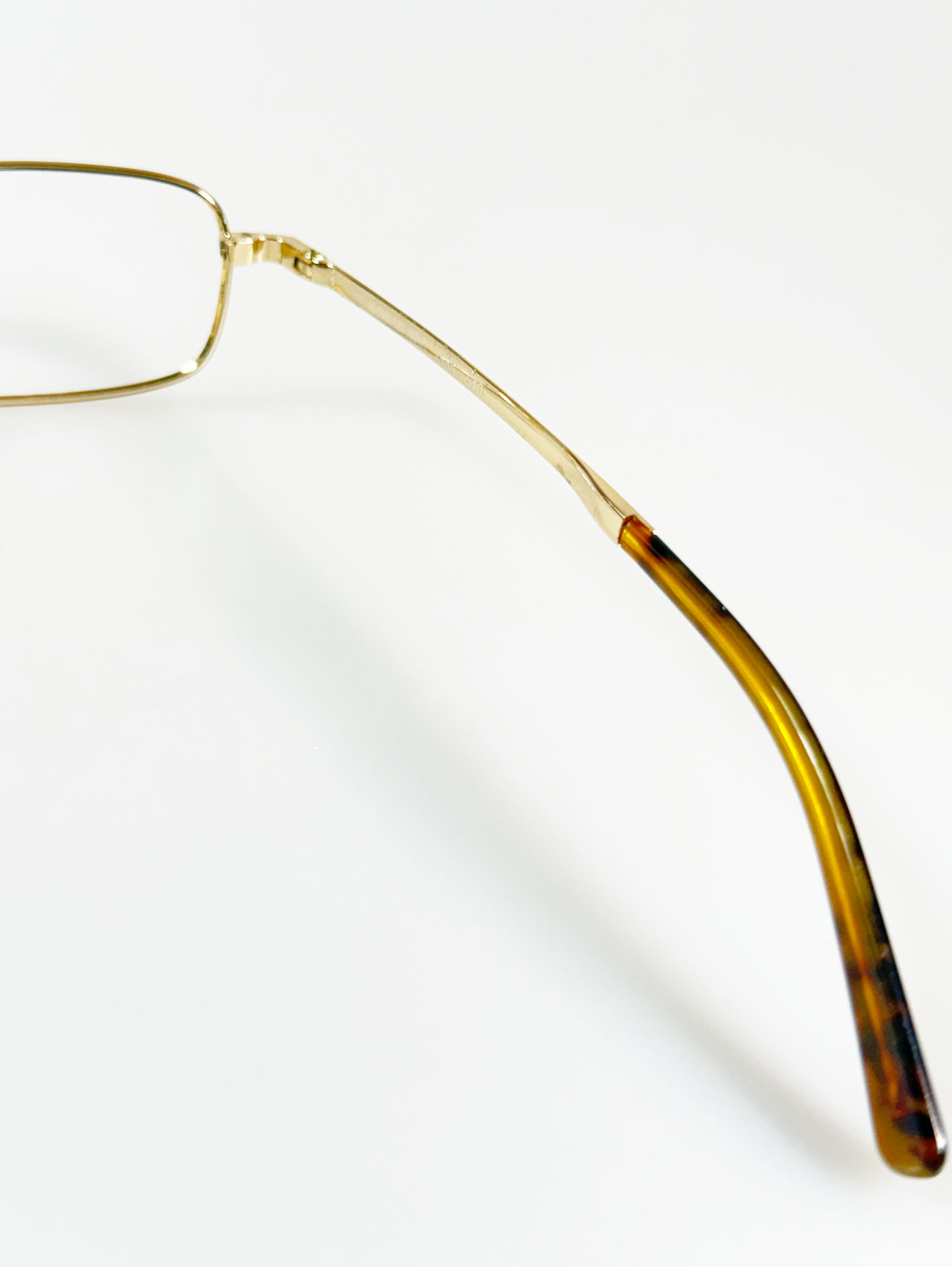 Calvin Klein Gold Slim Square Metal Frame Glasses