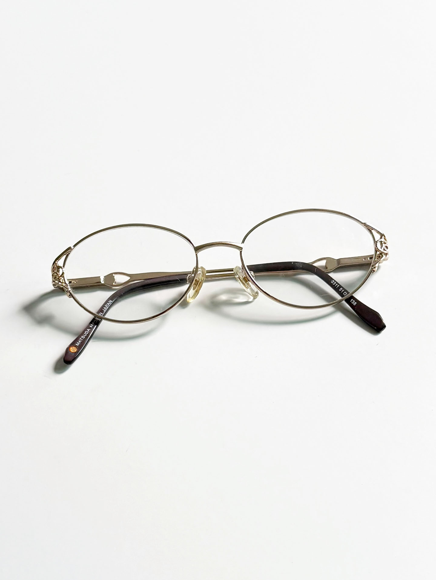 Gold Metal Slim Oval Frame Glasses
