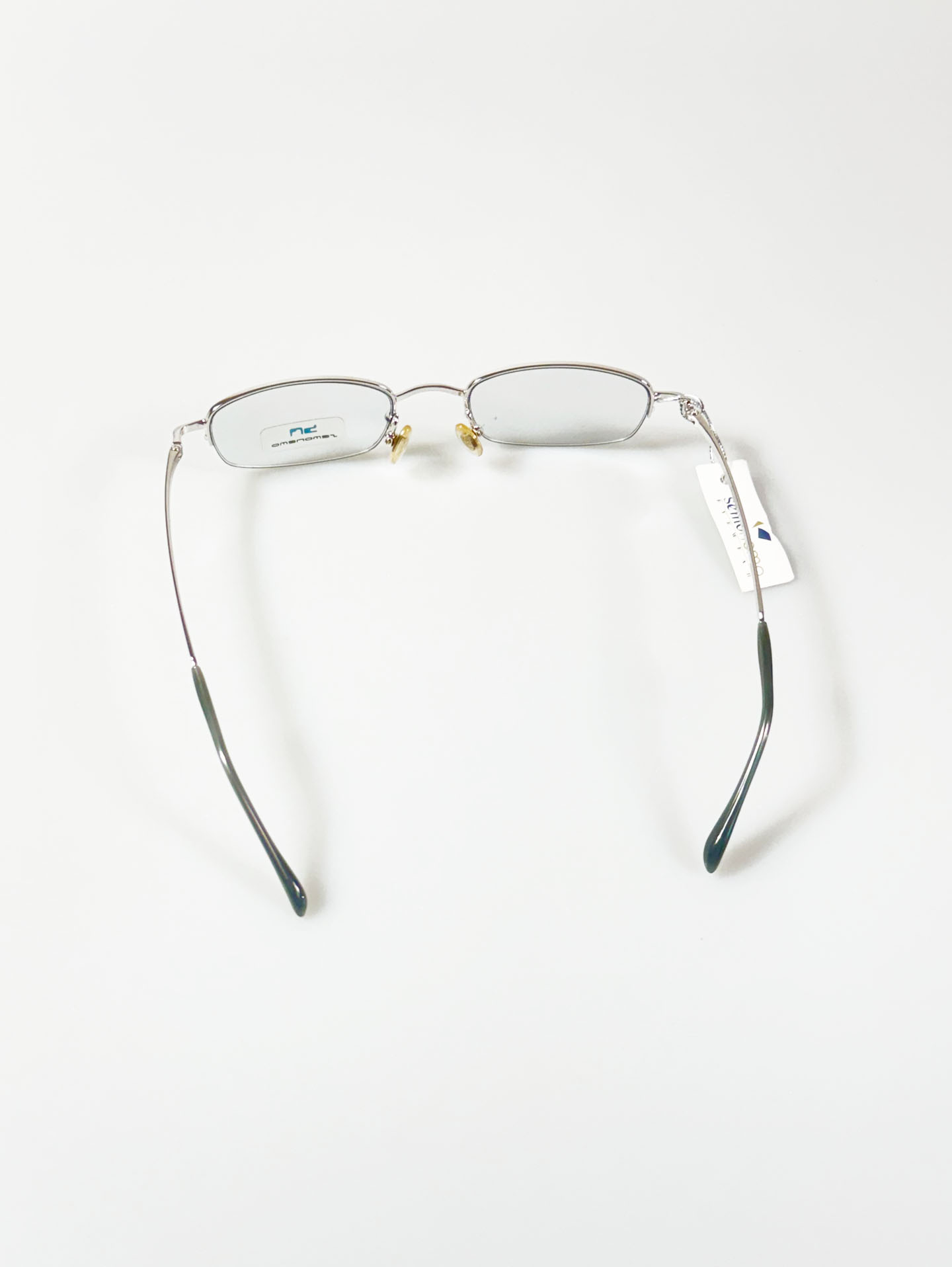 Semoremo Silver Semi-Rimless Square Metal Frame Glasses