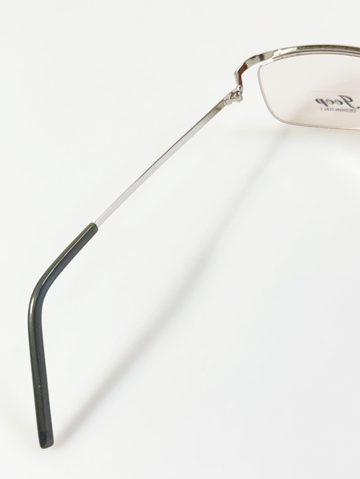 JEEP Silver Slim Square Semi-Rimless Metal Glasses