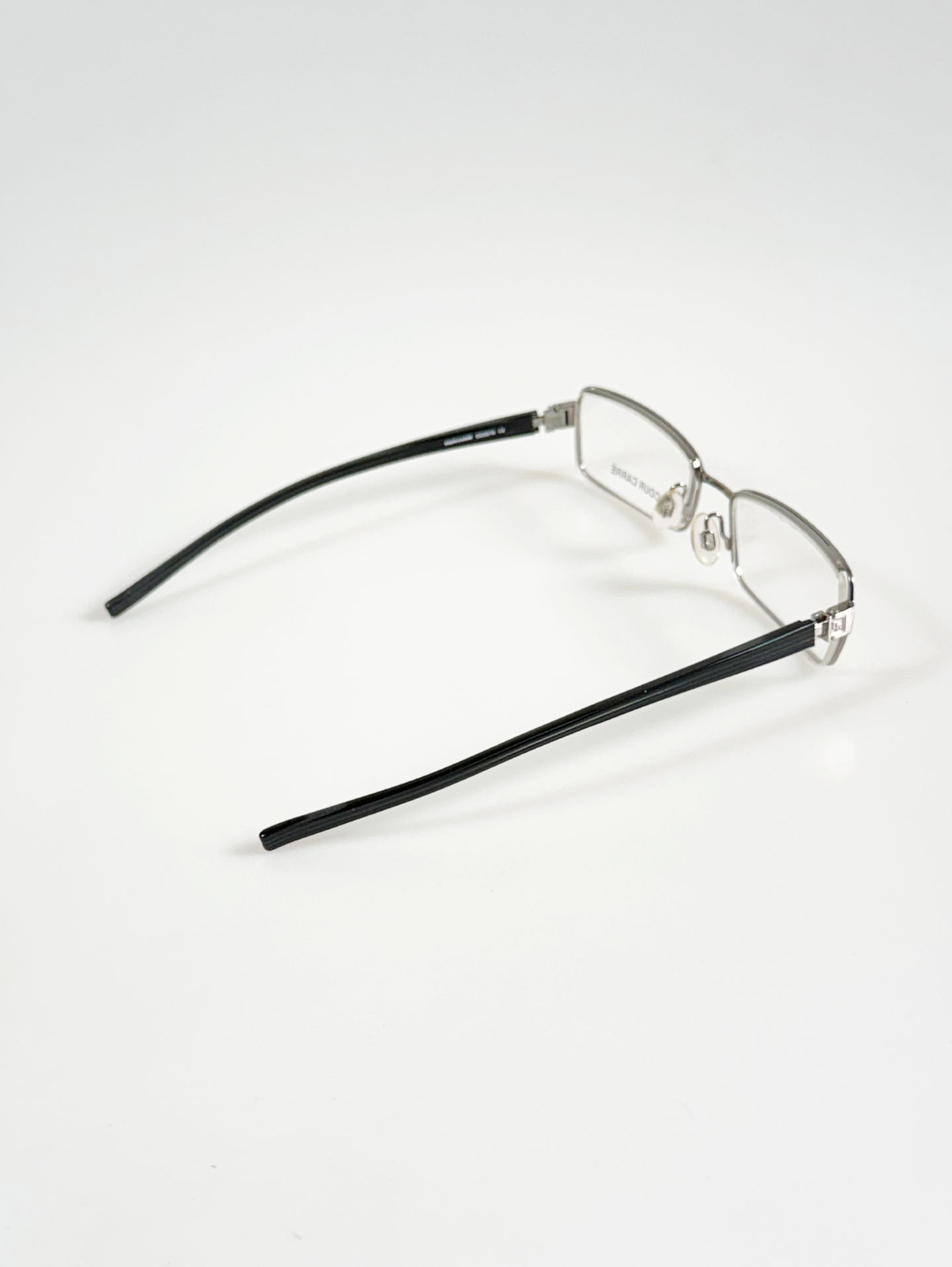 COUR CARRÉ Silver Slim Square Metal Frame Glasses