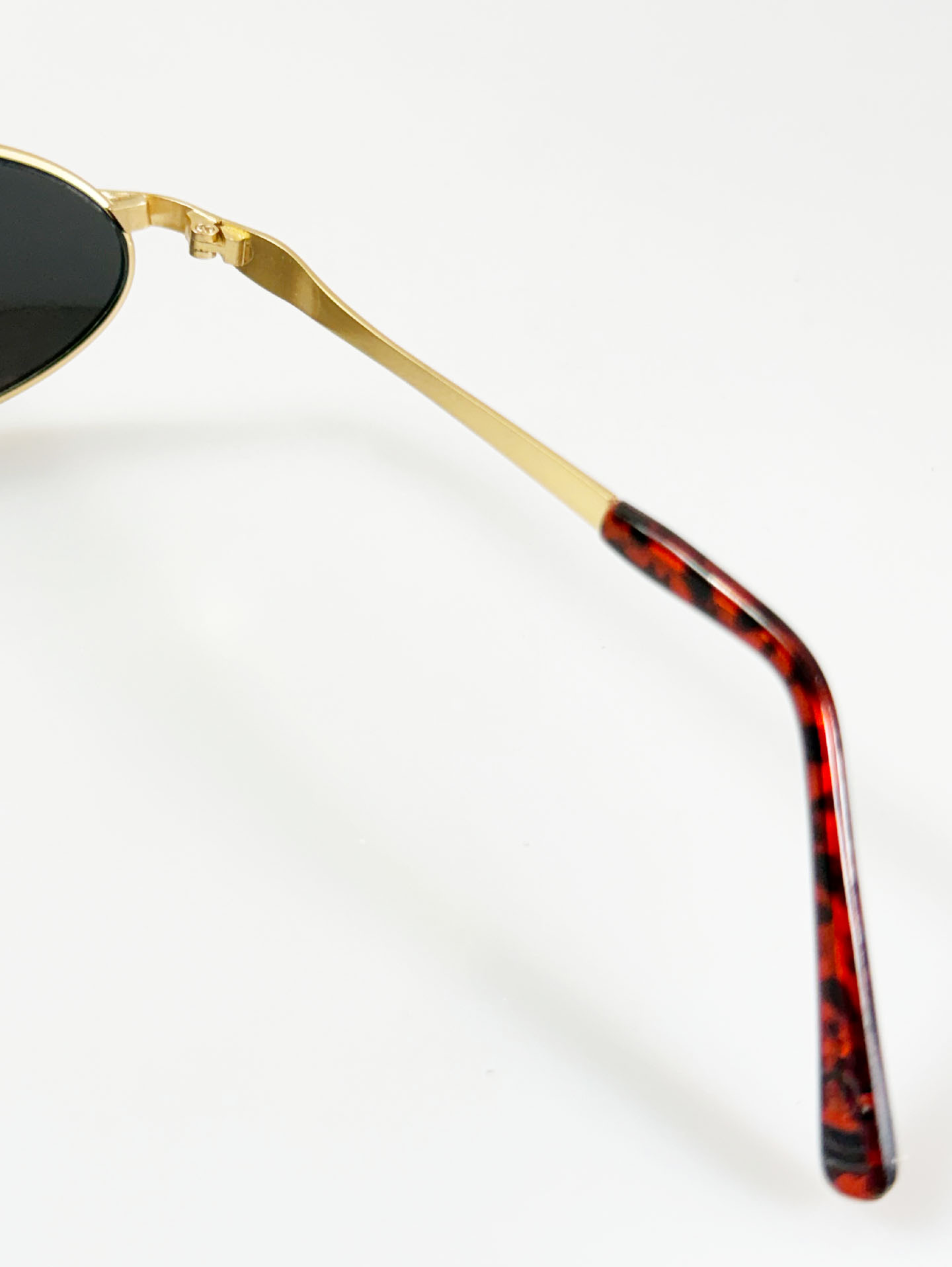 Gold Slim Oval Metal Sunglasses