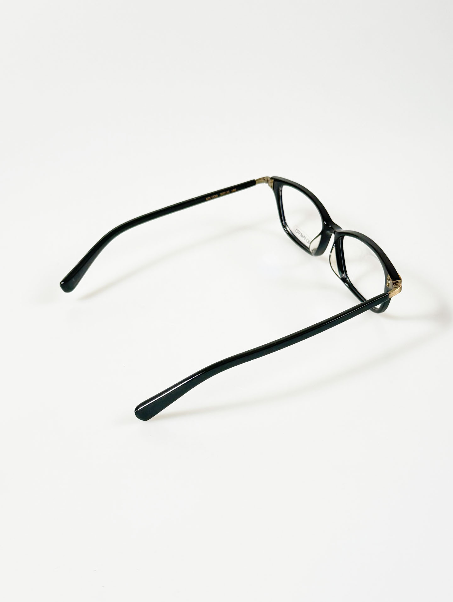 KIO YAMATO Black Square Combination Horn-Rim Glasses