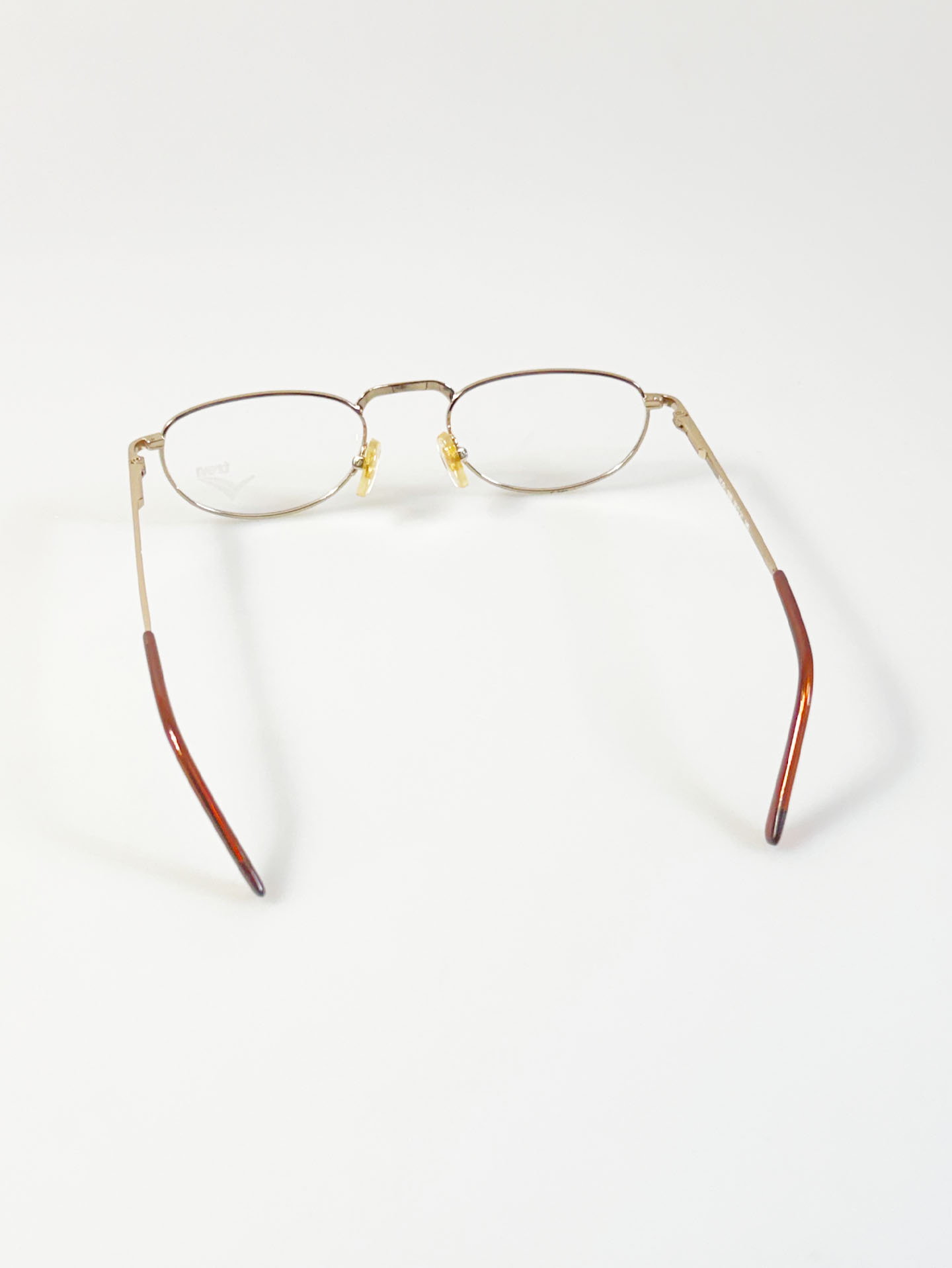 90's TREVI Gold Slim Oval Metal Frame Glasses