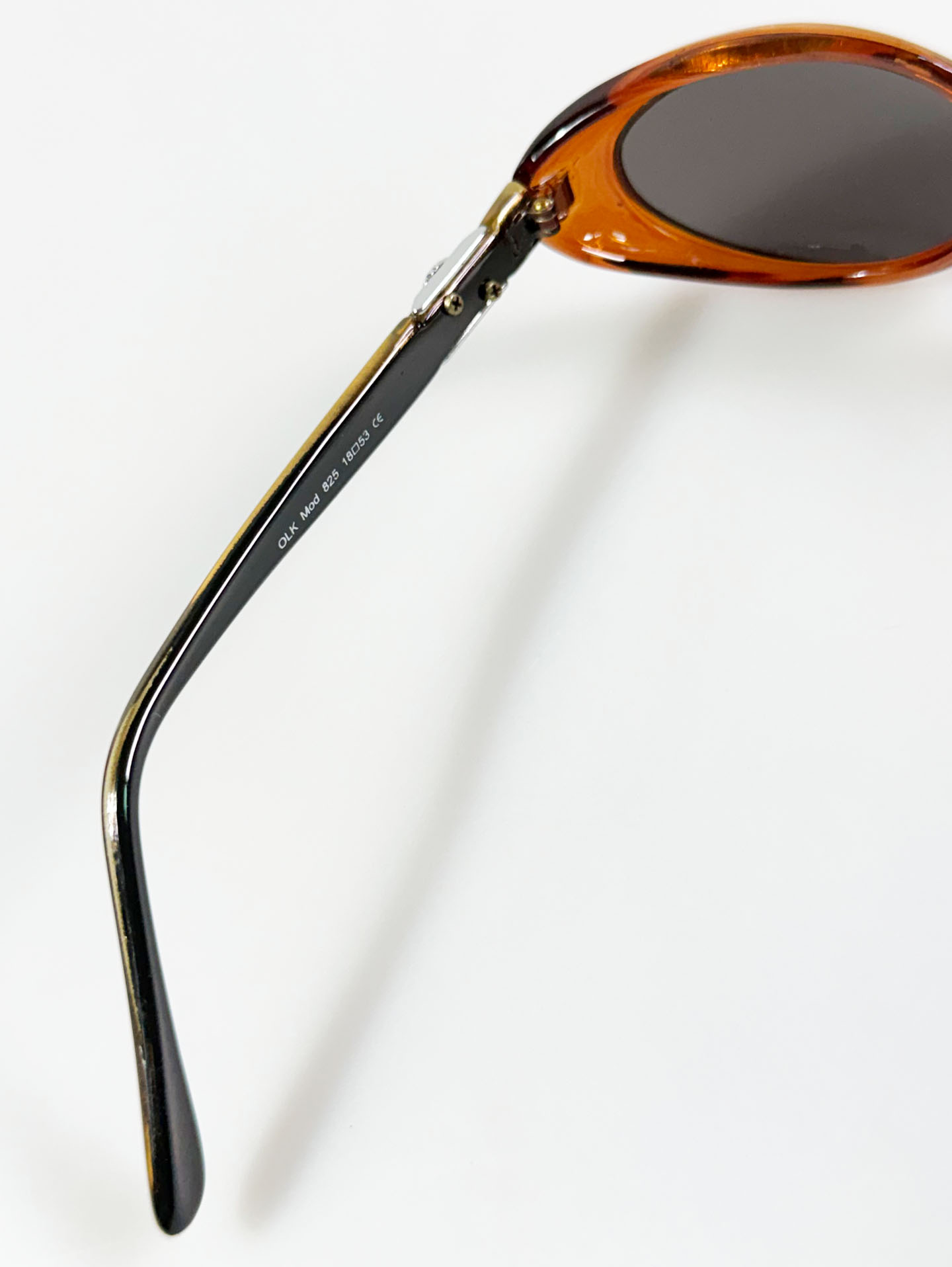 90's ONE LAST KISS Amber Brown Oval Wrap Acetate Sunglasses