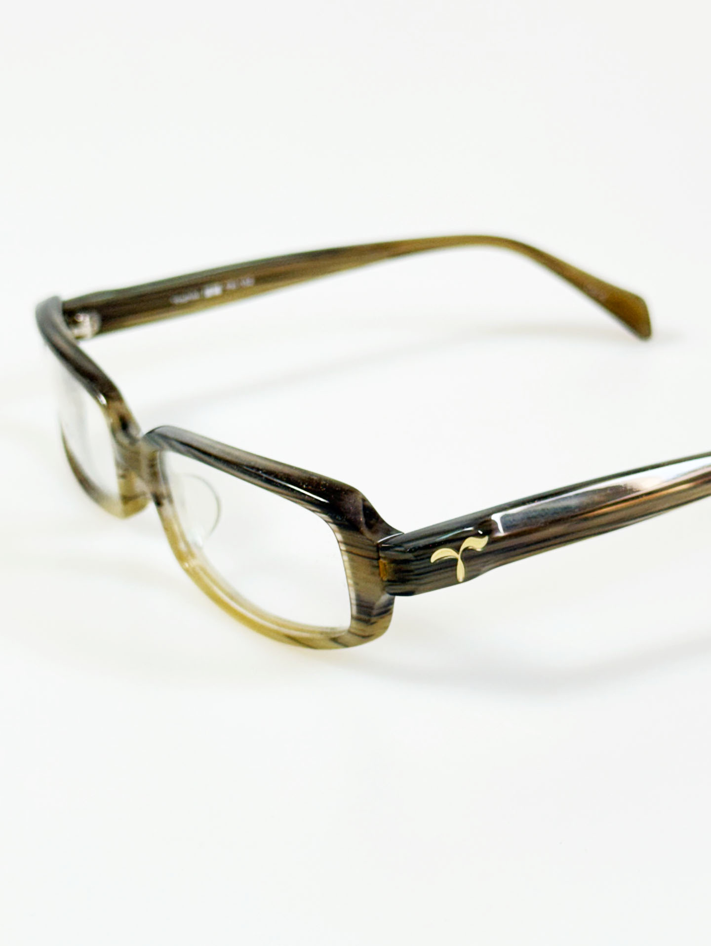 YOSHIKI Smoky Gray Marble Square Horn-Rim Glasses