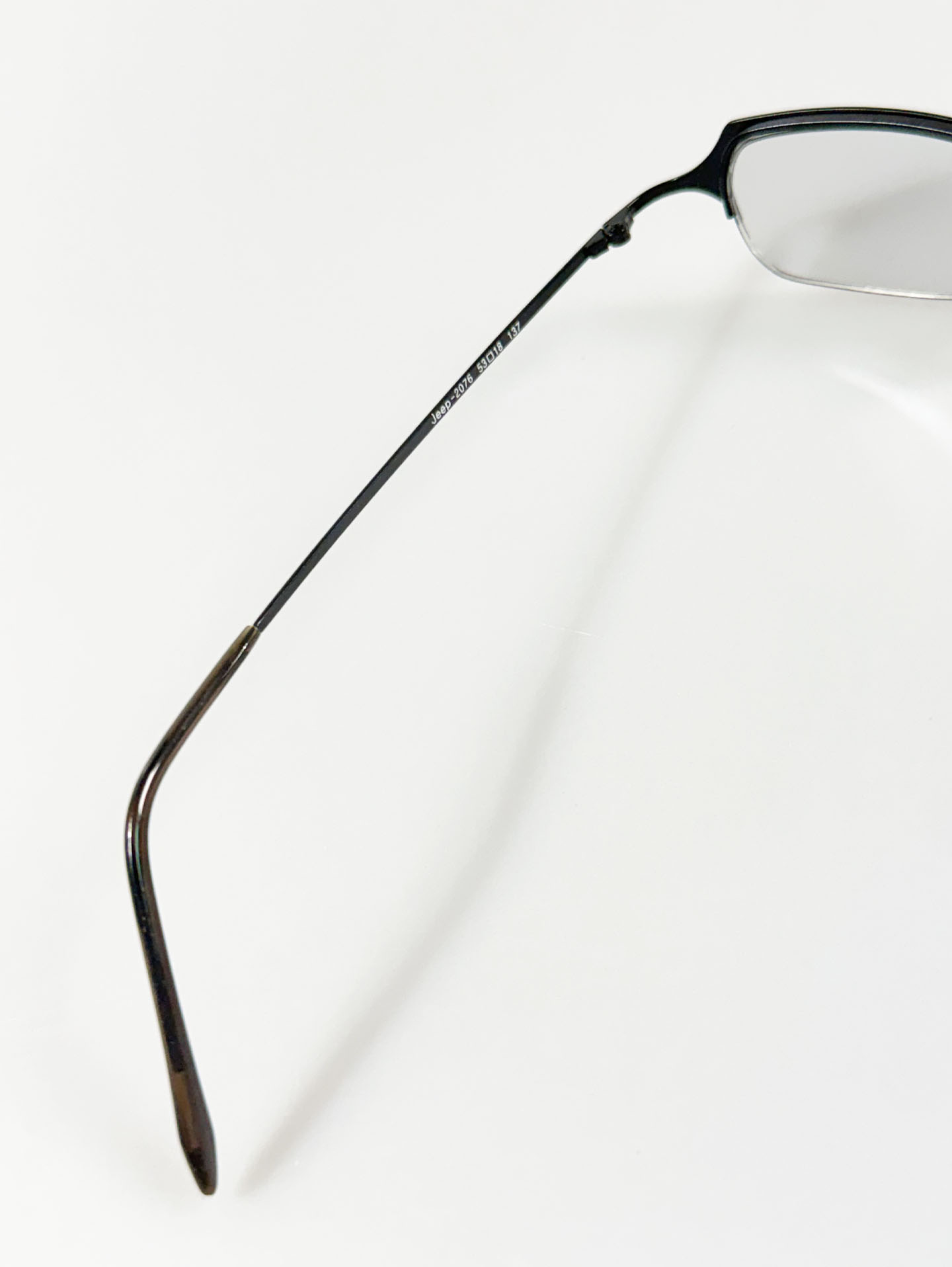 JEEP Black Half-Rim Square Metal Glasses