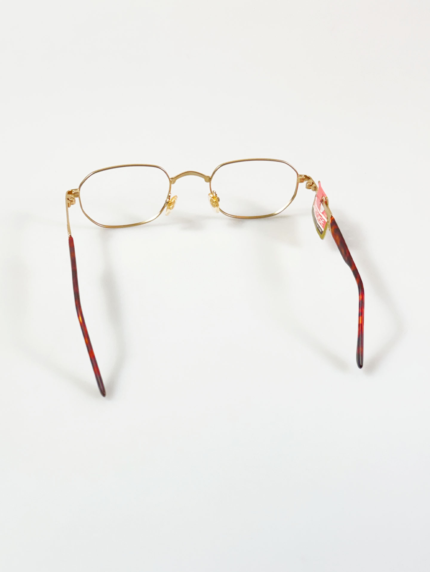 90's TORTOISE Gold Slim Square Metal Glasses