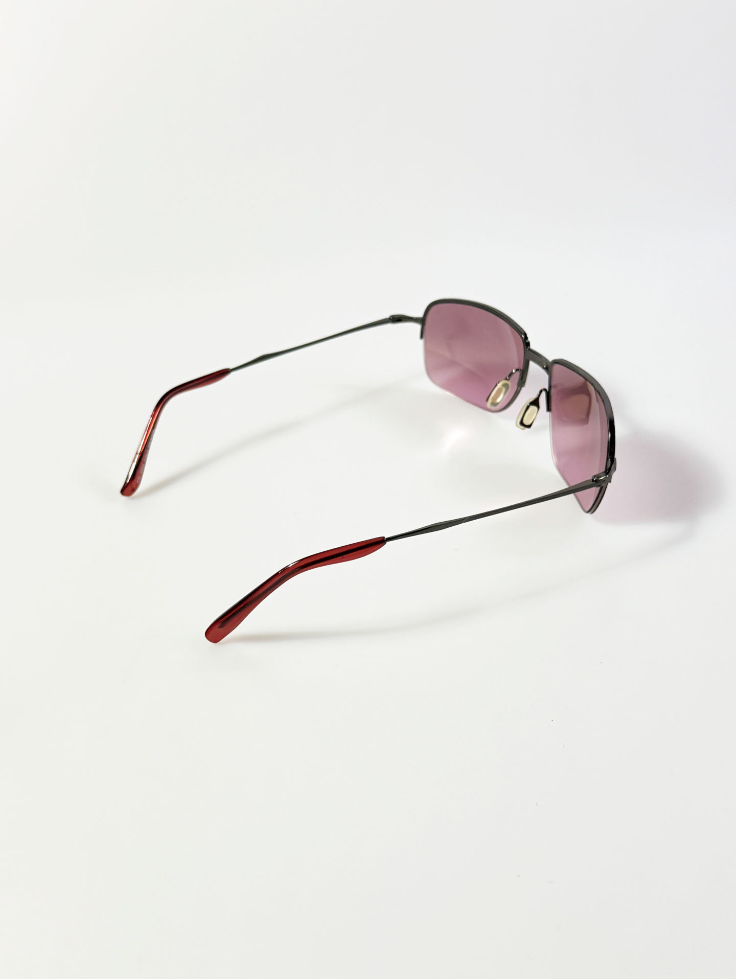 Semi-Rimless Square Metal Tint Sunglasses