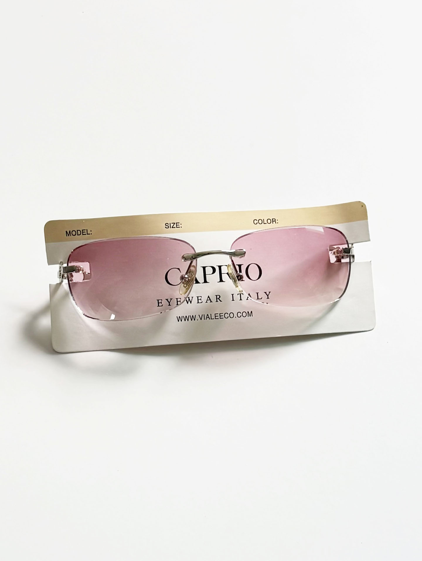 CAPRIO Rimless Square Metal Tint Sunglasses