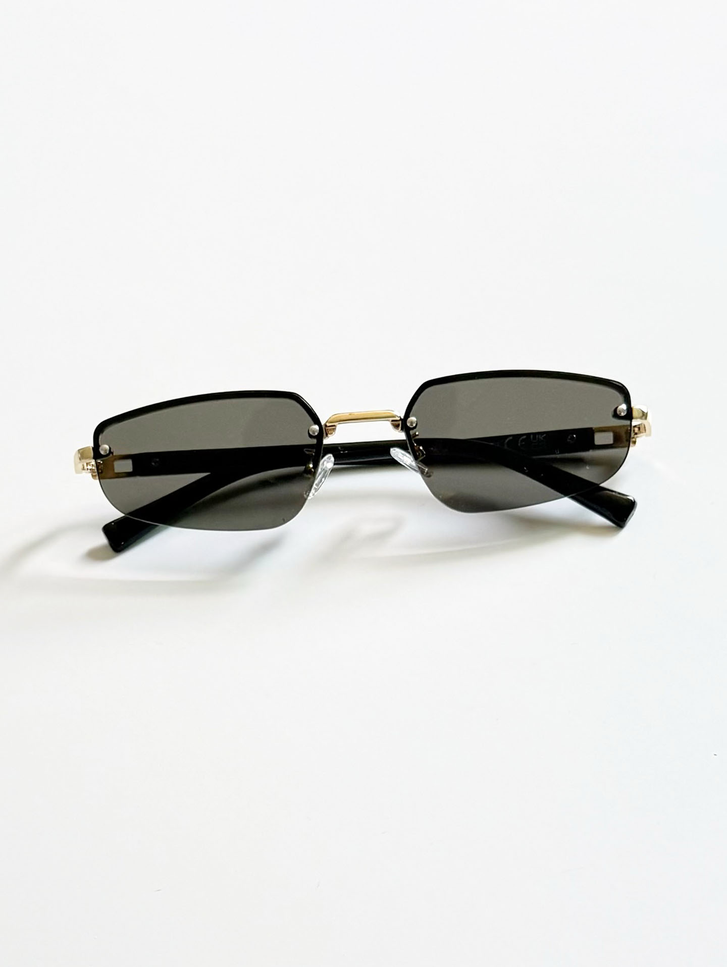 Rimless Square Metal Frame Sunglasses