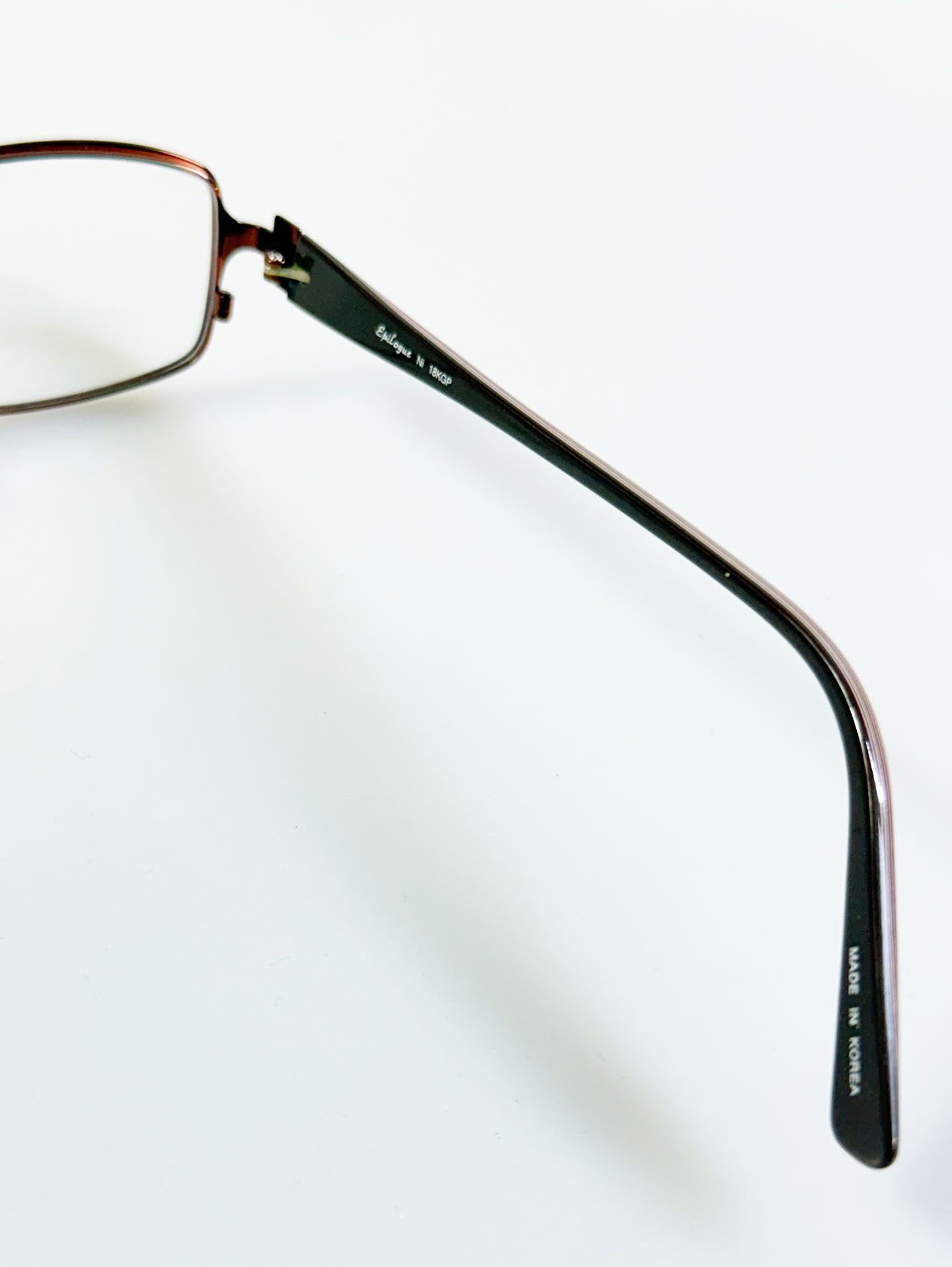 EPILOGUE Brown Slim Square Metal Glasses