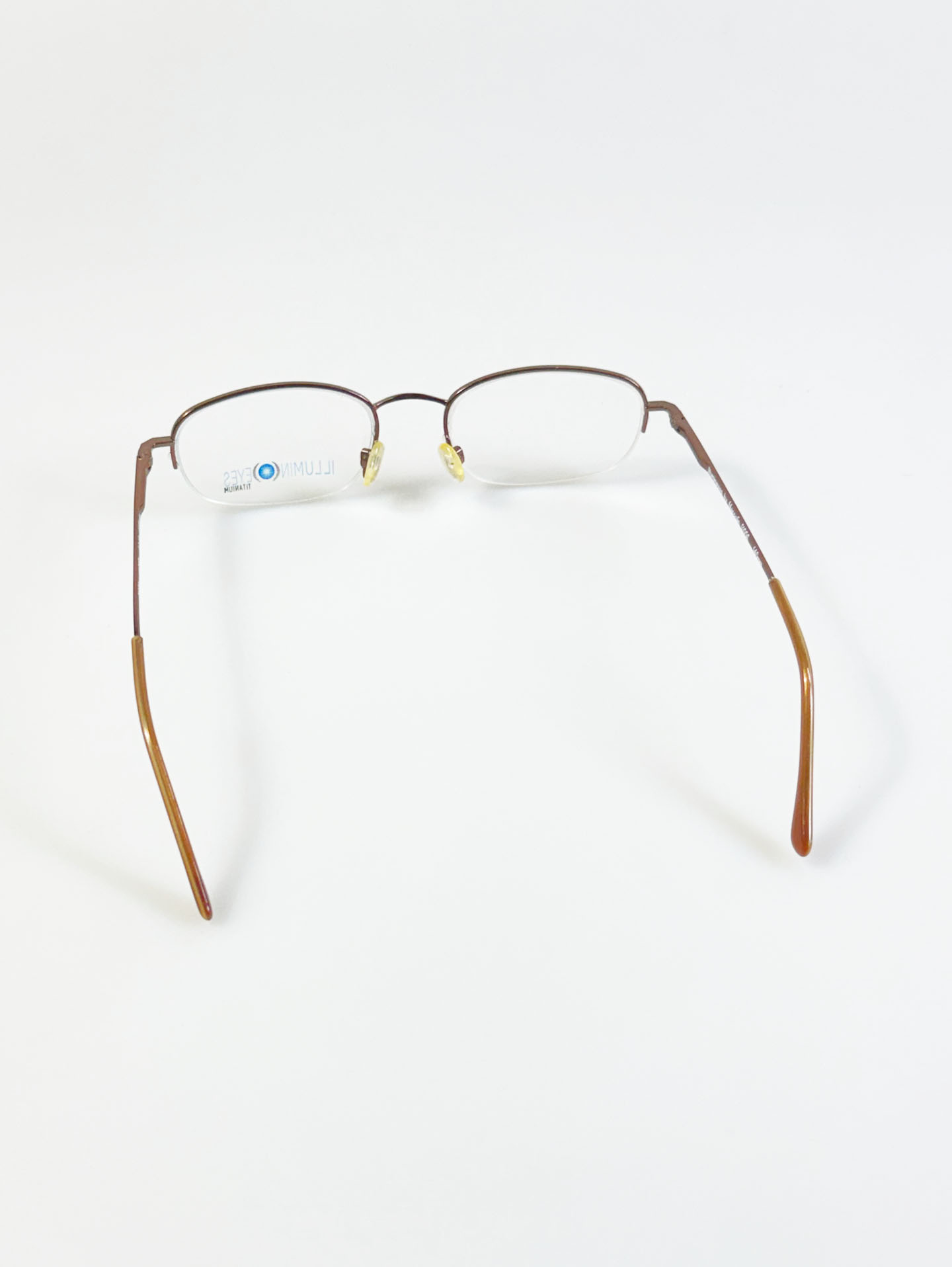 ILLUMIN EYES Bronze Titanium Semi-Rimless Square Frame Glasses