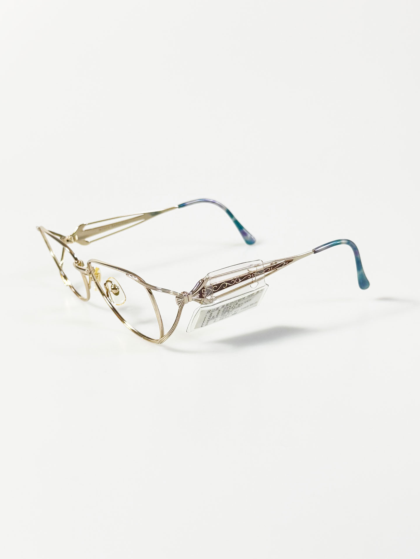 WORLD COLLECTION Gold Metal Slim Square Frame Glasses
