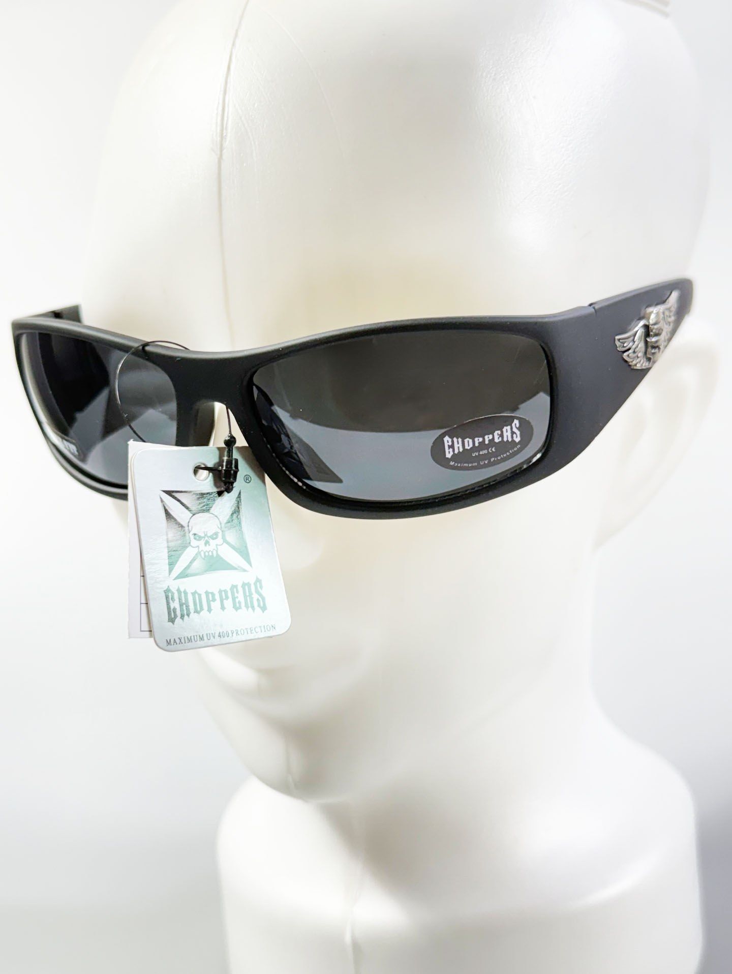 CHOPPERS Matte Black Wraparound Sports Sunglasses