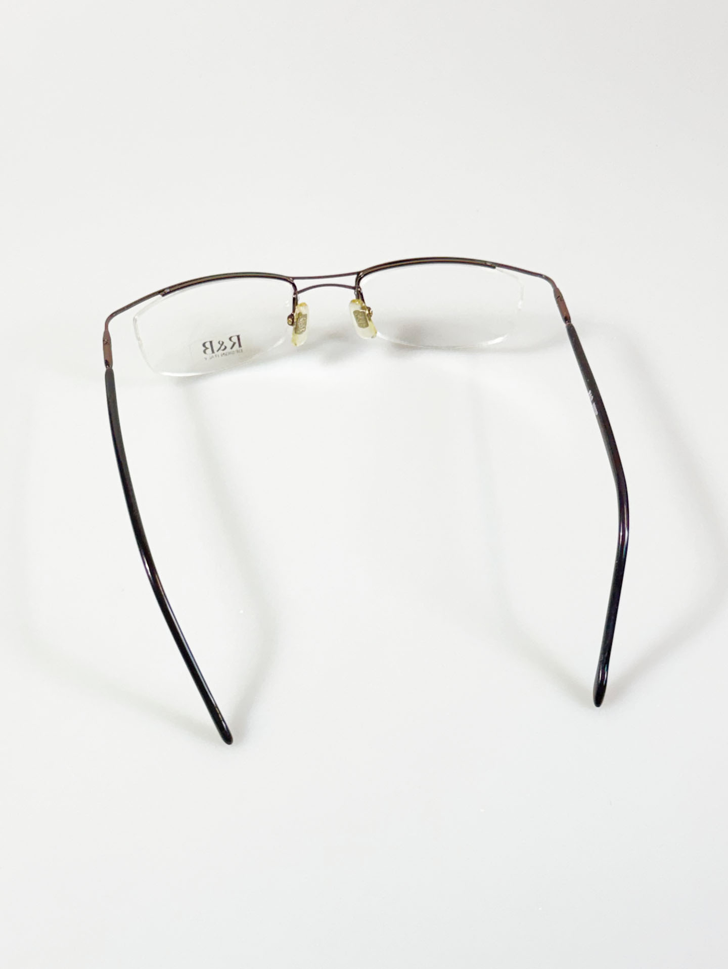 R&B Eyewear Half-Rim Square Metal Frame Glasses