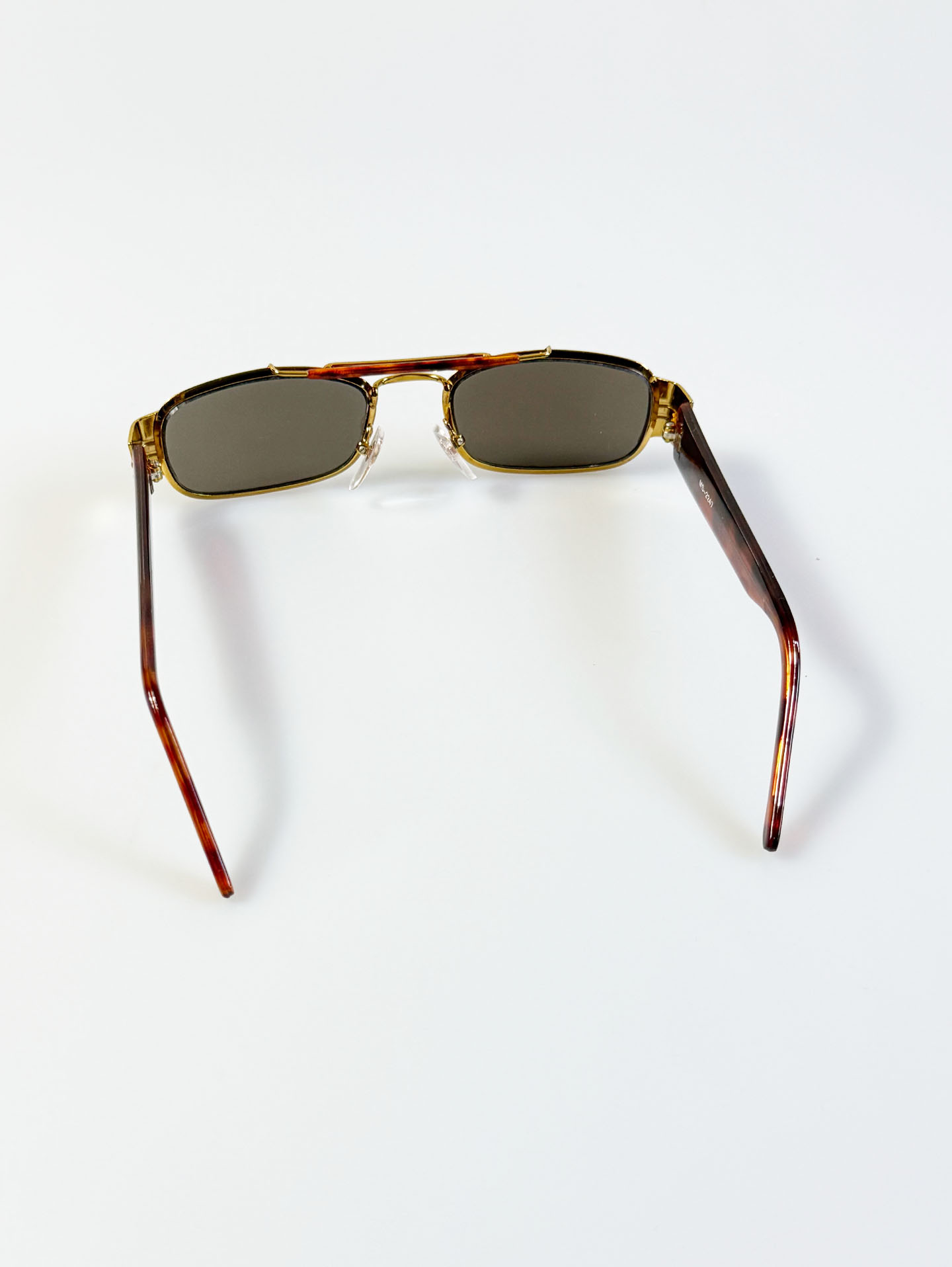 90's VINNY Gold Double Bridge Square Metal Sunglasses