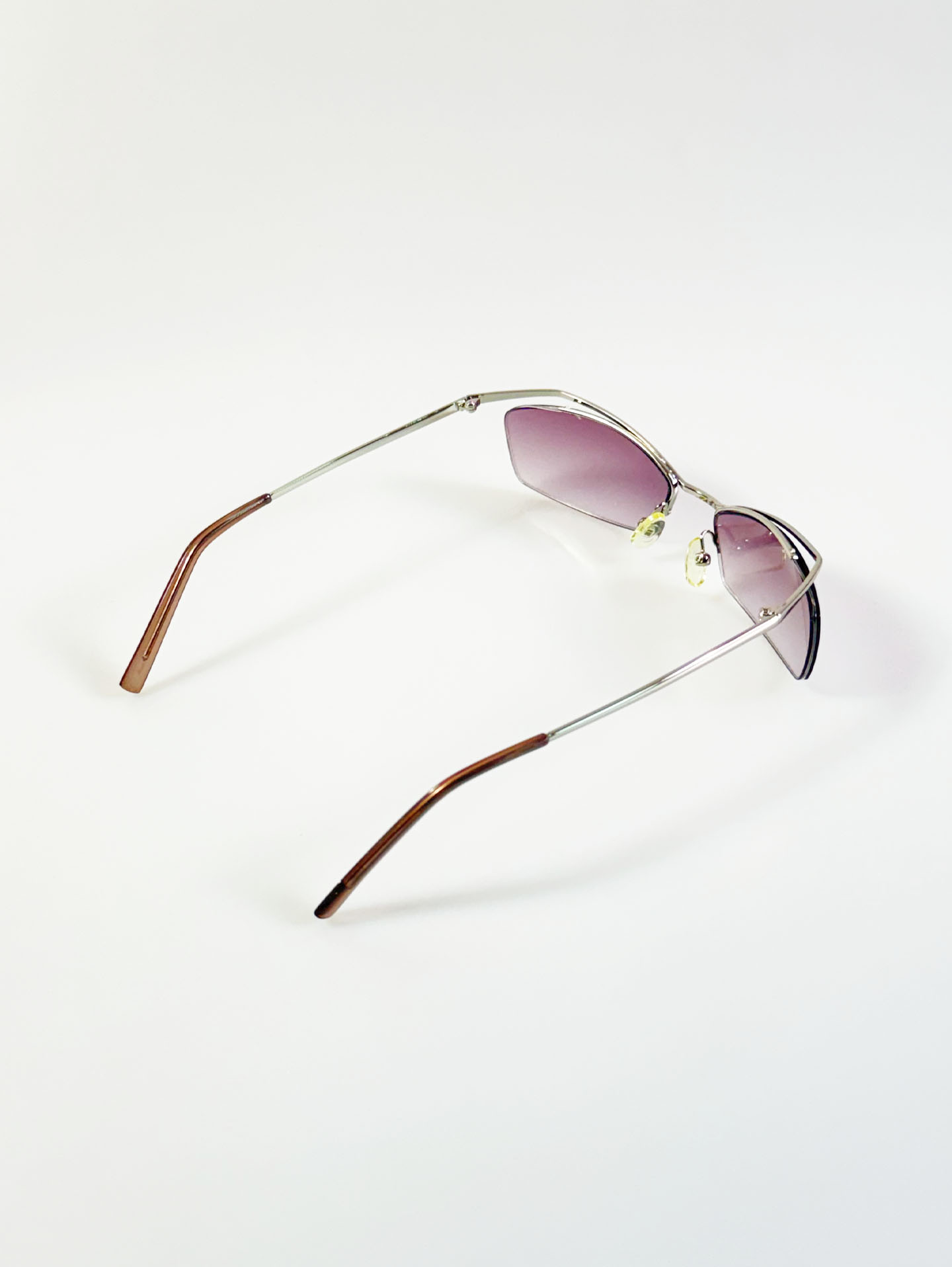 CAPRIO Semi-Rimless Square Metal Tint Sunglasses