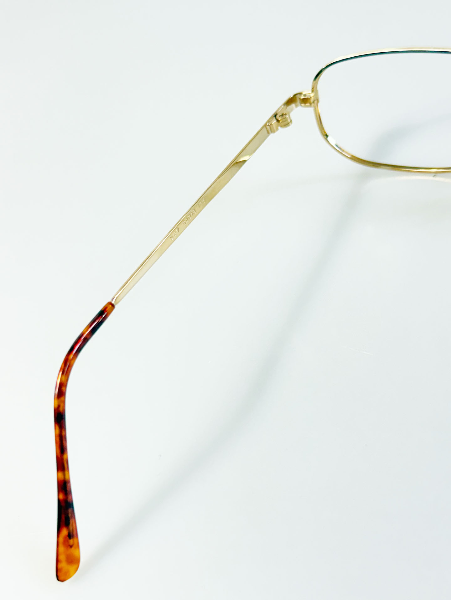 90's TORTOISE Gold Slim Square Metal Frame Glasses