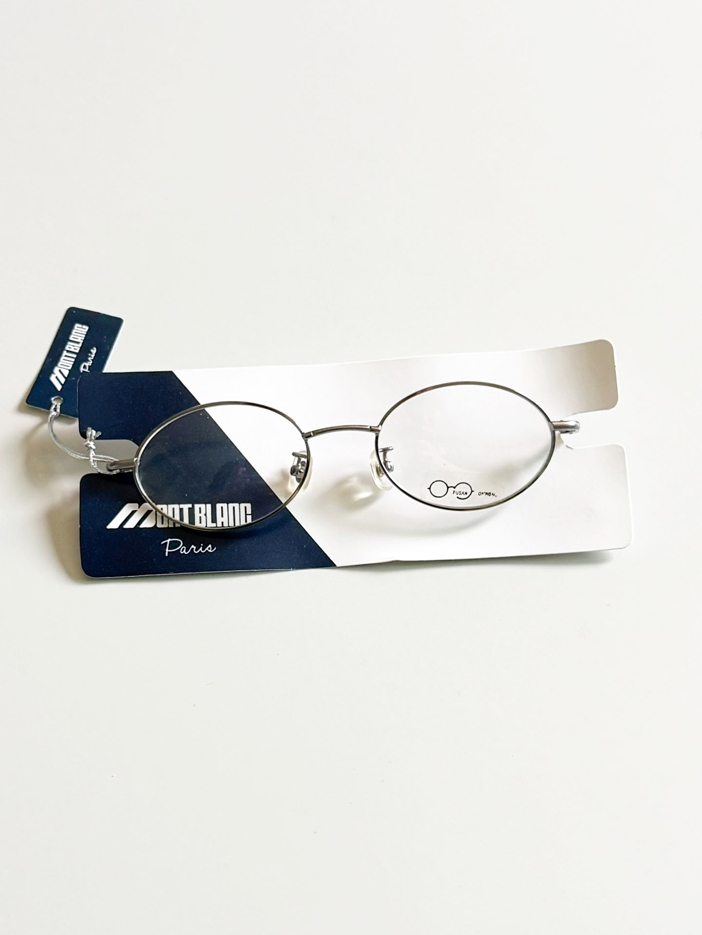 MONT BLANC PARIS Silver Slim Oval Metal Frame Glasses