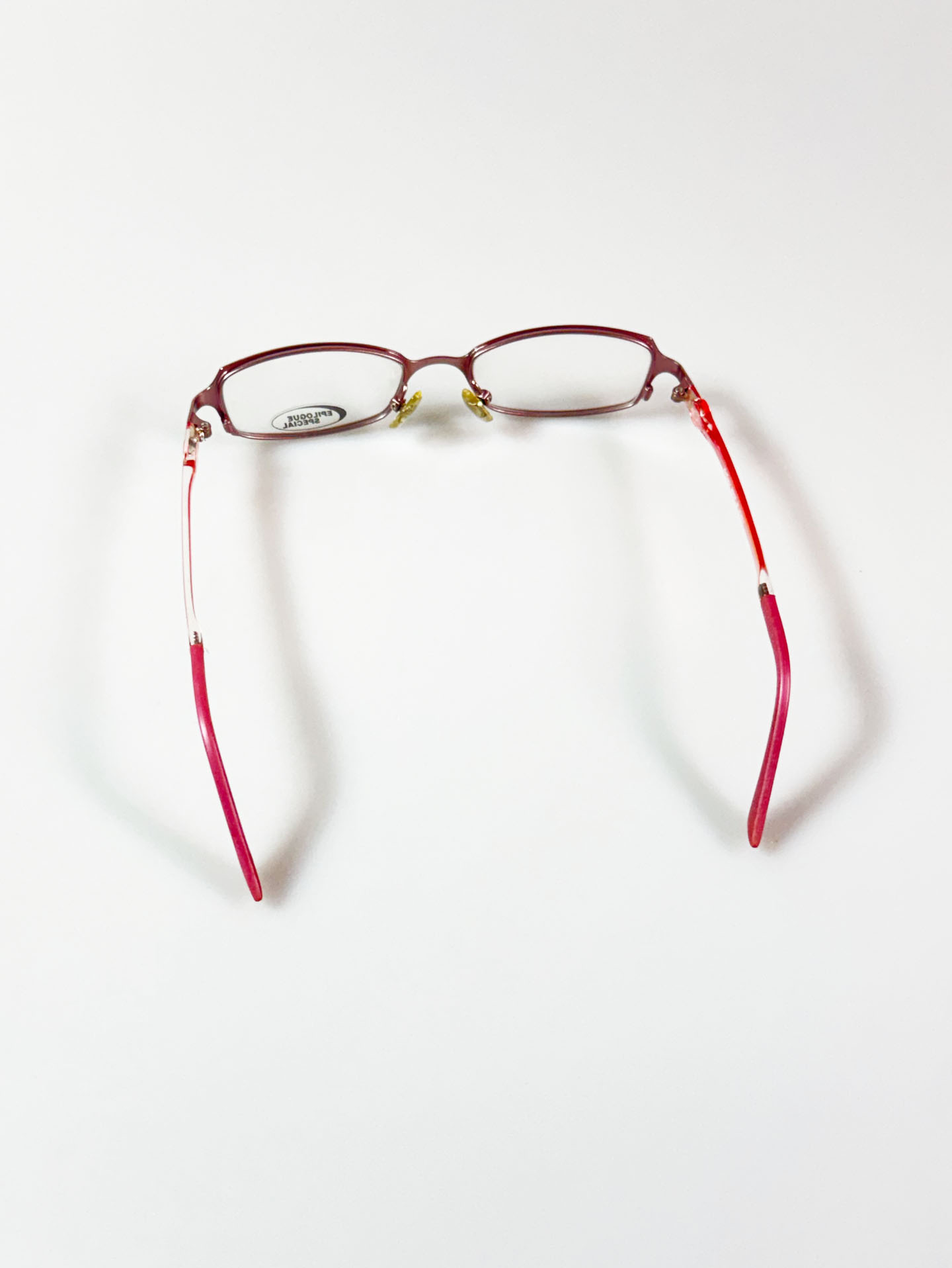 EPILOGUE Slim Square Pink Metal Frame Glasses