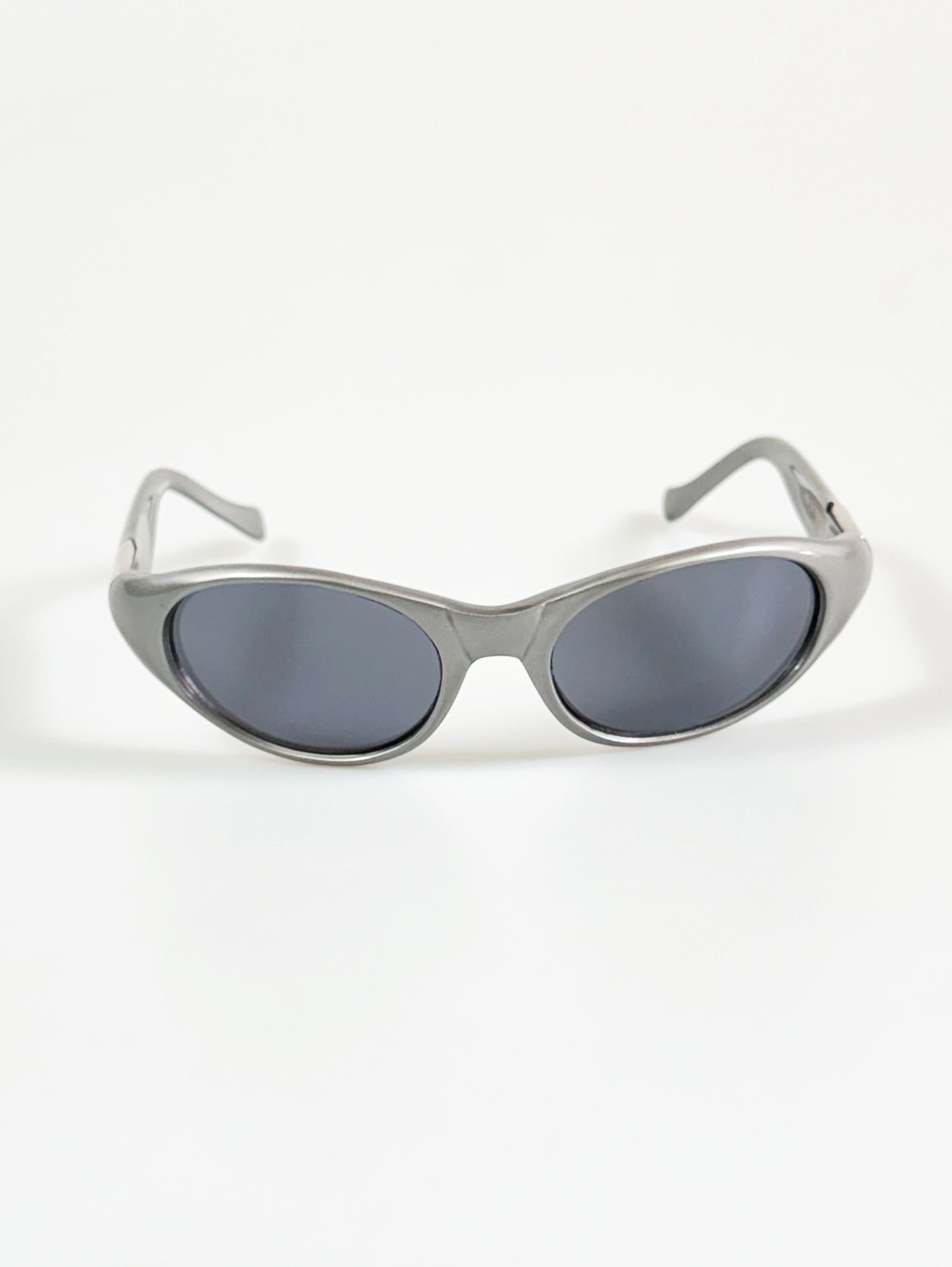 90's DC Silver Bold Oval Wraparound Sunglasses