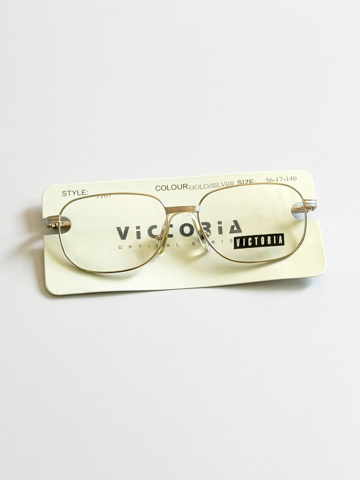 90's VICTORIA Gold Classic Square Metal Glasses