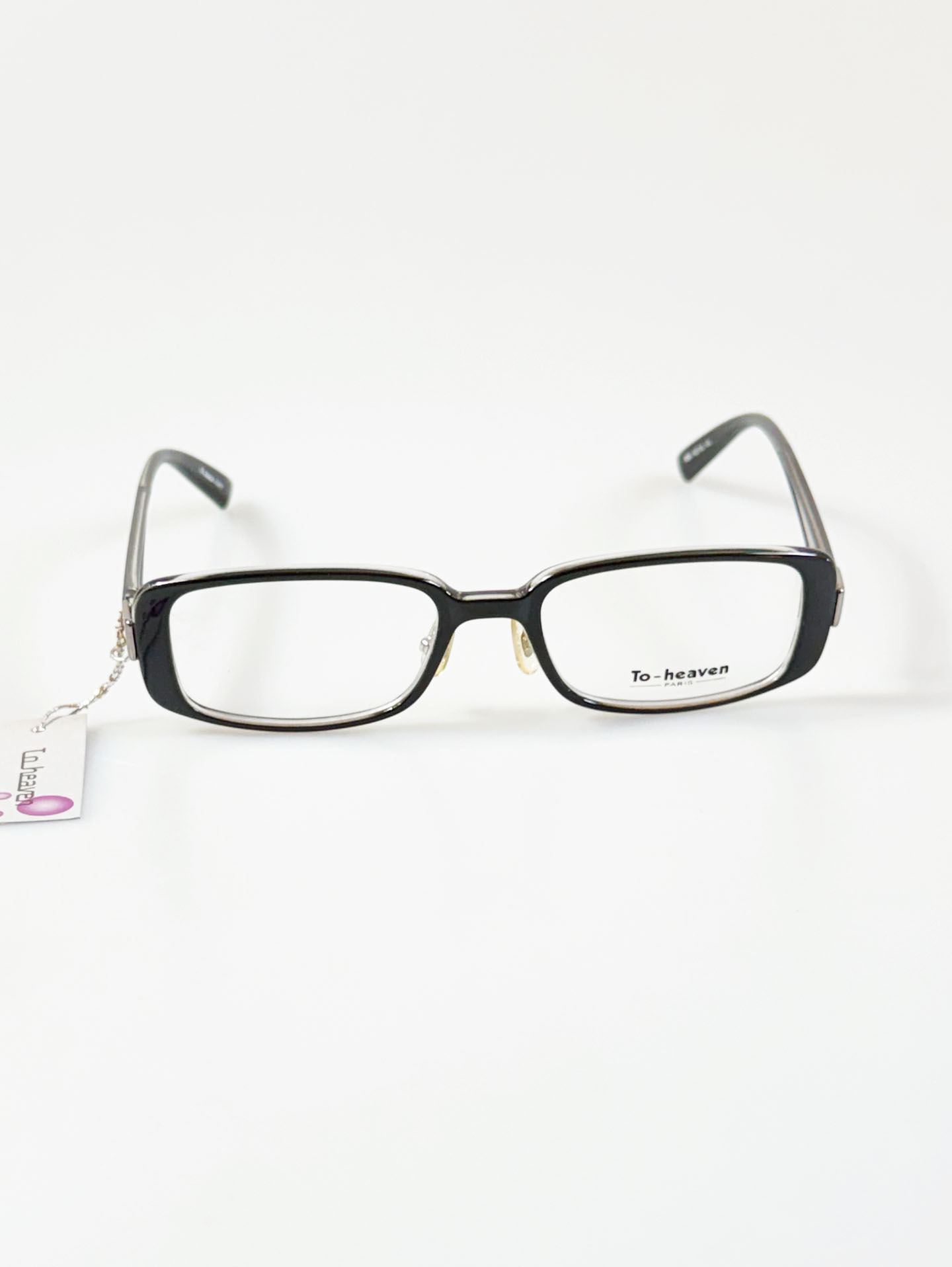 TO-HEAVEN Black Square Combination Horn-Rim Frame Glasses