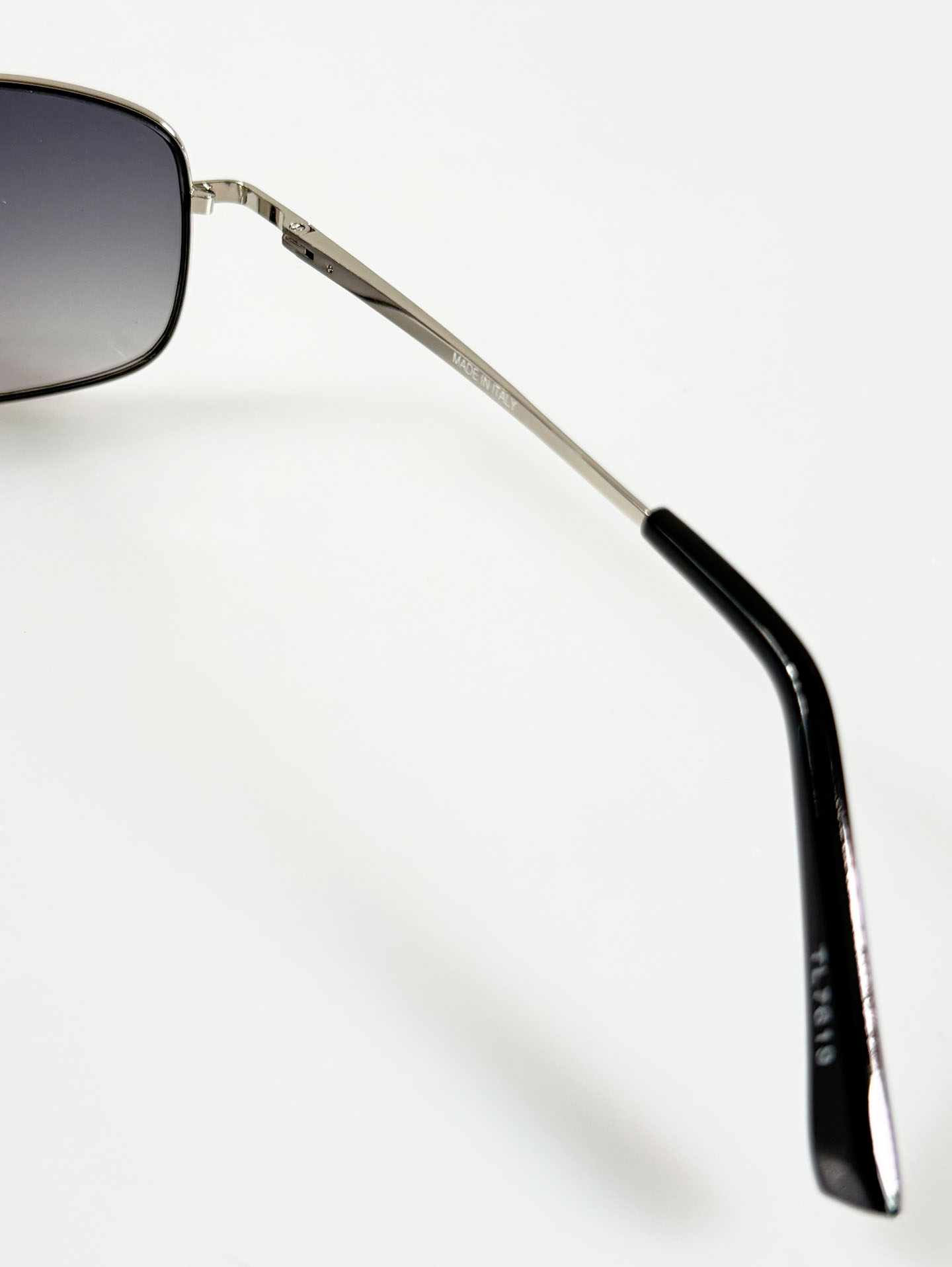 Silver Double Bridge Slim Square Sunglasses
