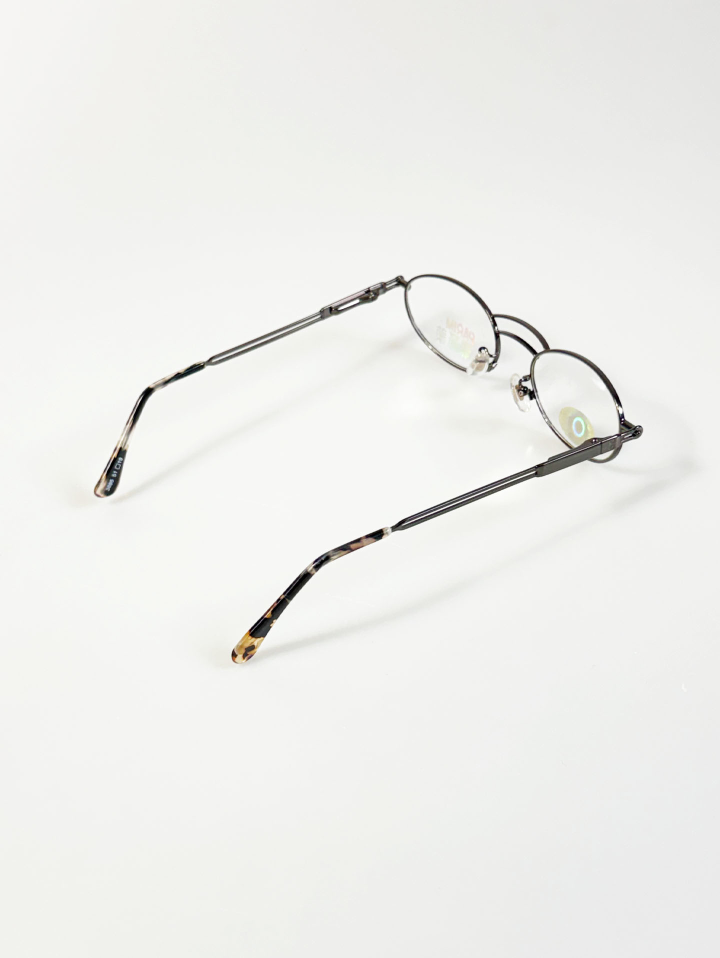 90's PARIM Gunmetal Double Bridge Slim Oval Metal Frame Glasses