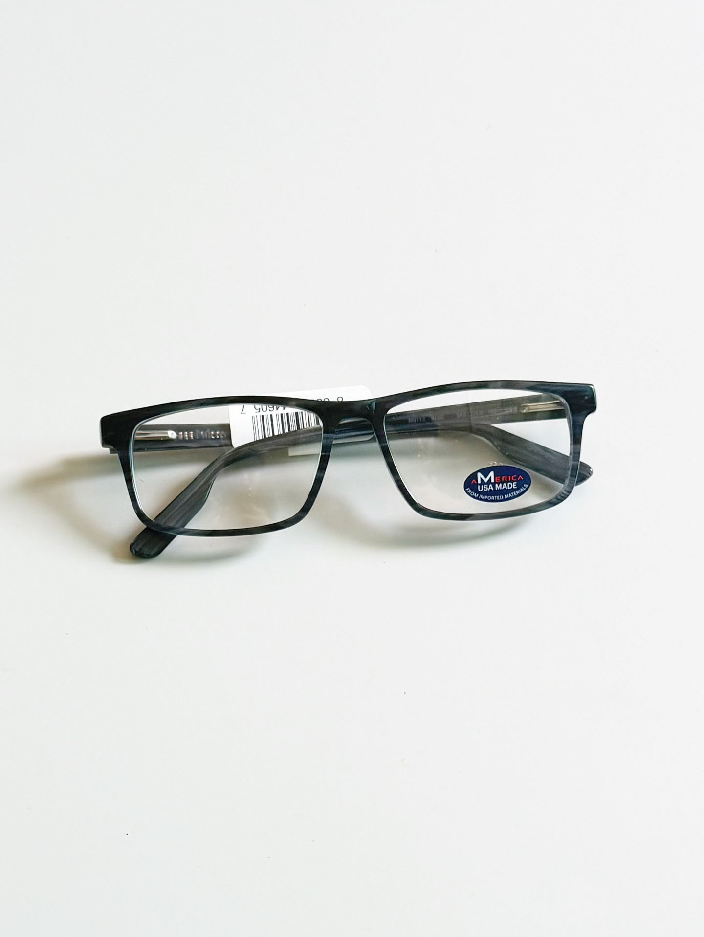 M AMERICA Smoke Blue Marble Bold Square Glasses