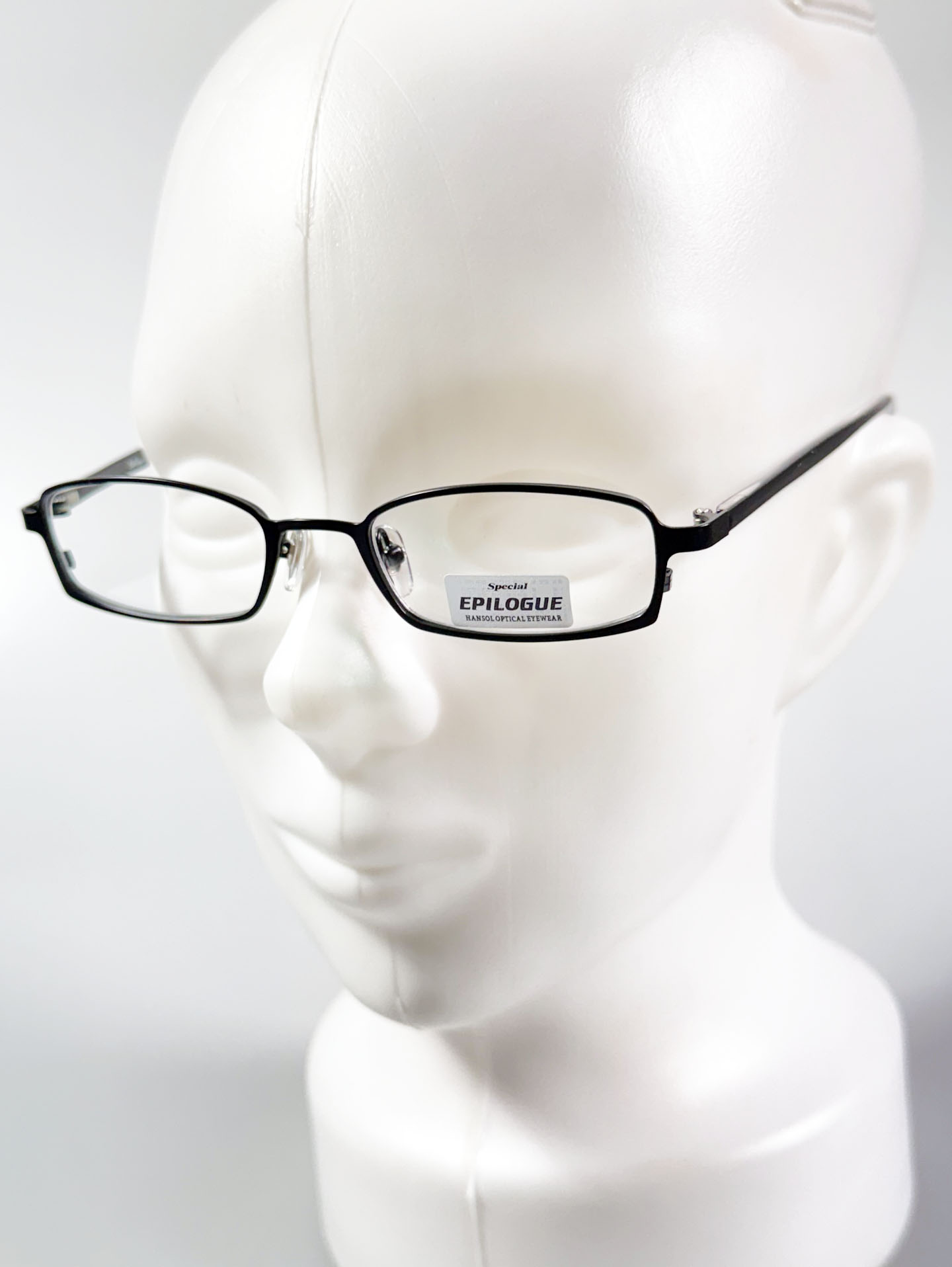 EPILOGUE Black Slim Square Metal Frame Glasses