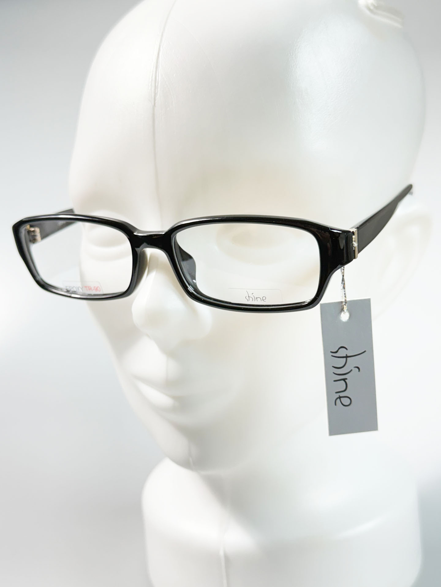 SHINE Epoxy Black Square Horn-Rim Frame Glasses