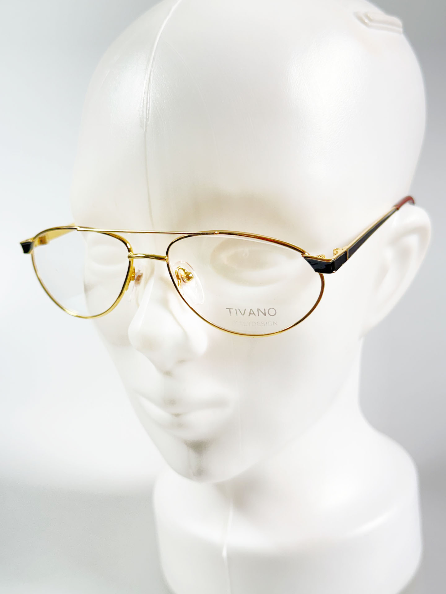 90's TIVANO Gold Double-Bridge Aviator Glasses