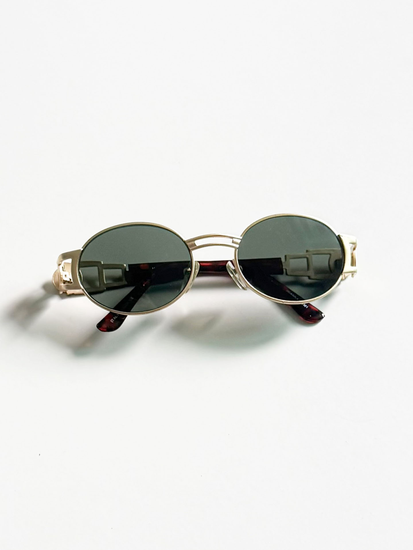 90's JOANNA Gold Slim Oval Metal Frame Sunglasses