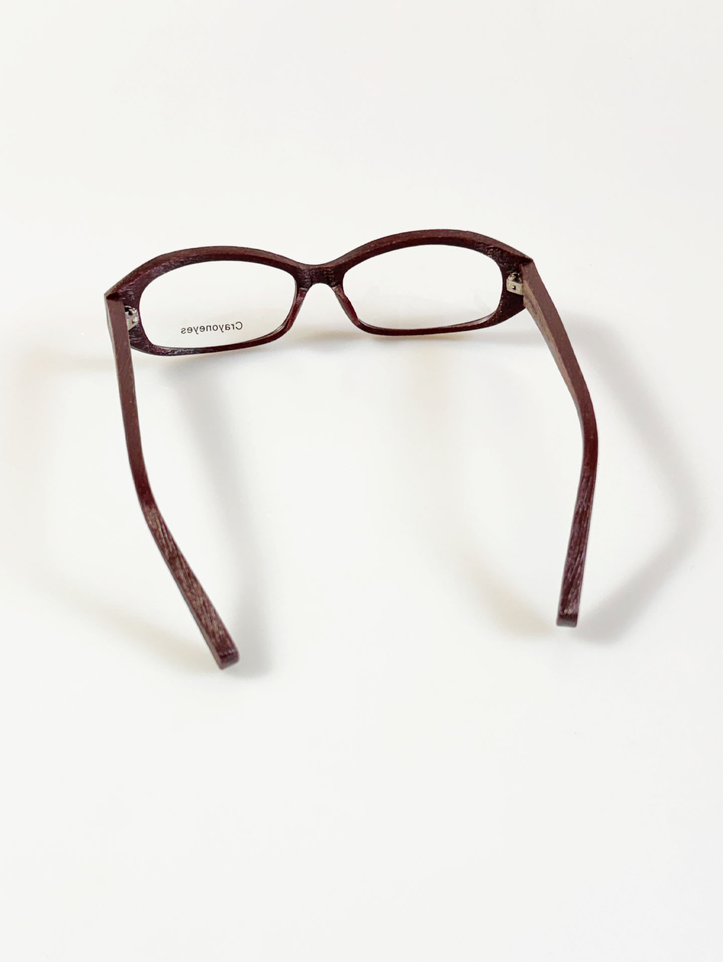 CRAYON EYES Dark Brown Wood Square Frame Glasses