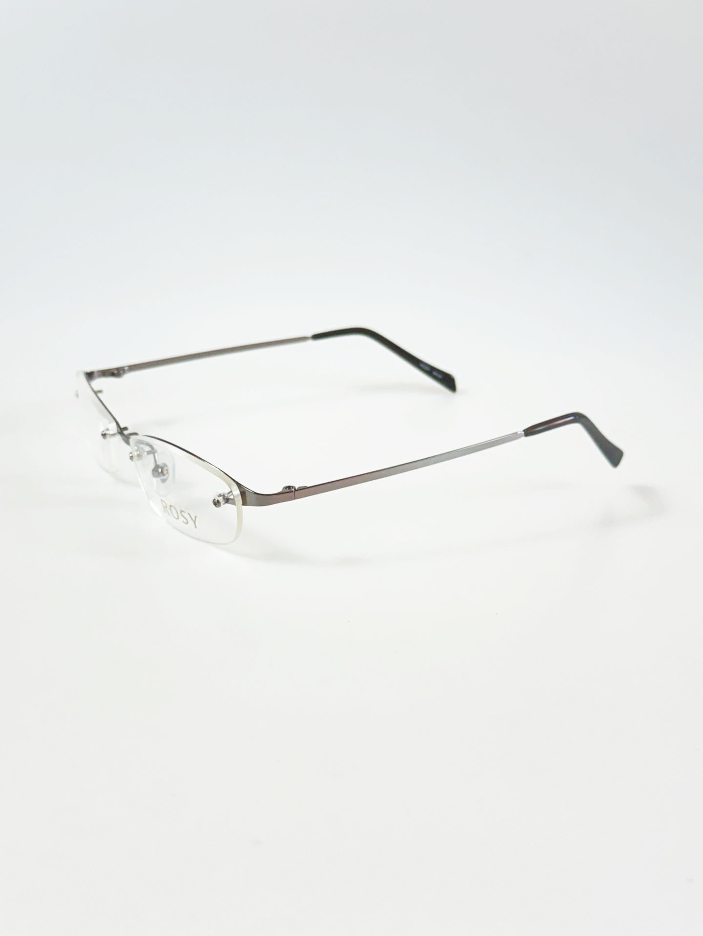 ROSY Dark Silver Square Rimless Metal Glasses