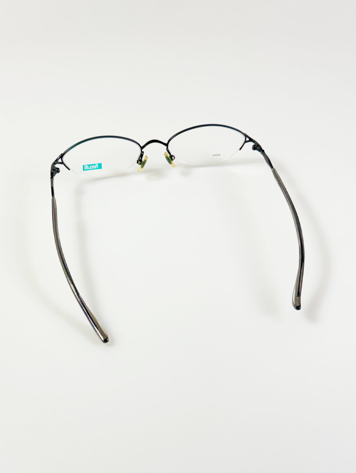 90's FUTIS Semi-Rimless Oval Metal Frame Glasses