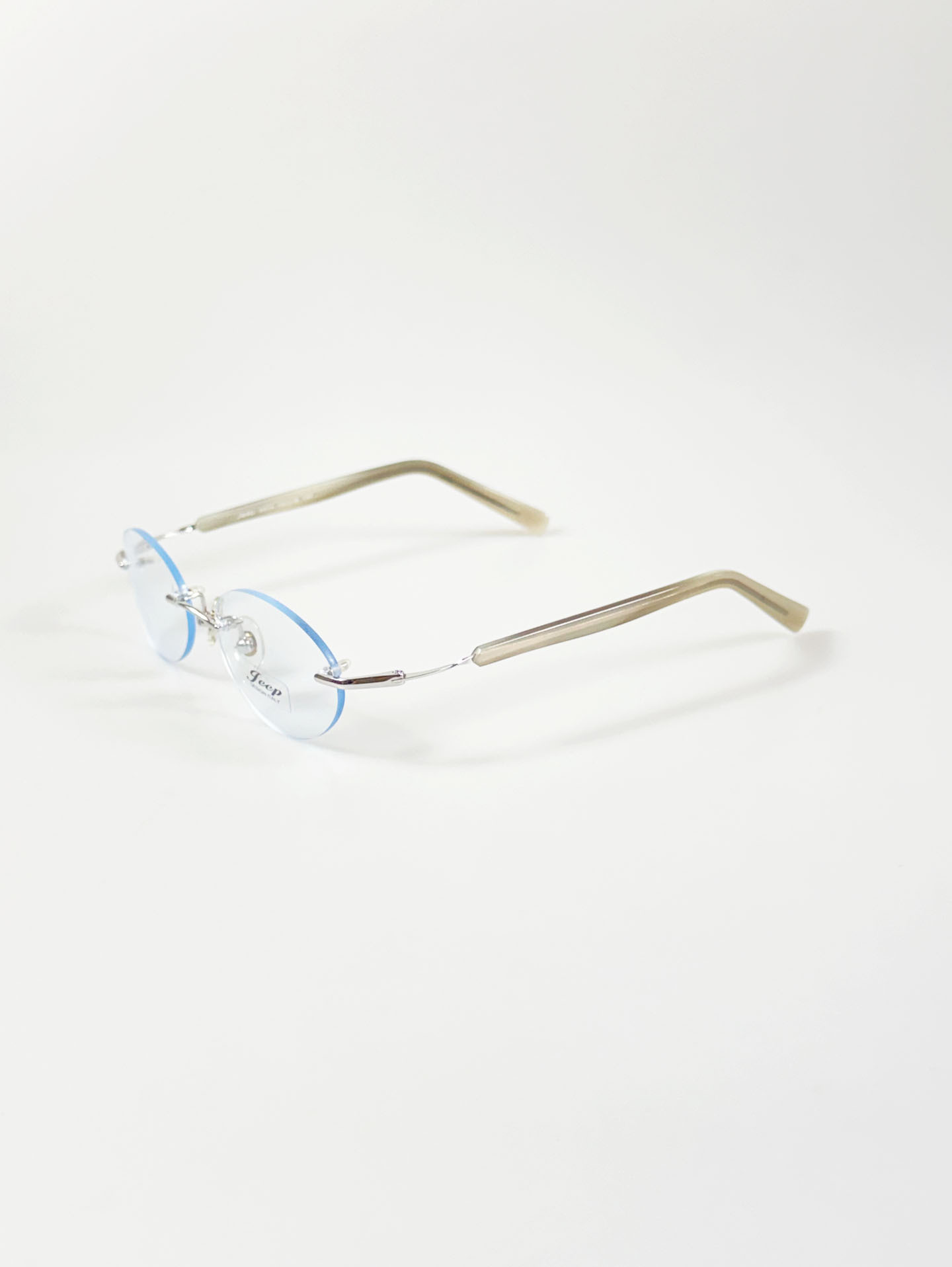 JEEP Rimless Oval Silver Metal Glasses
