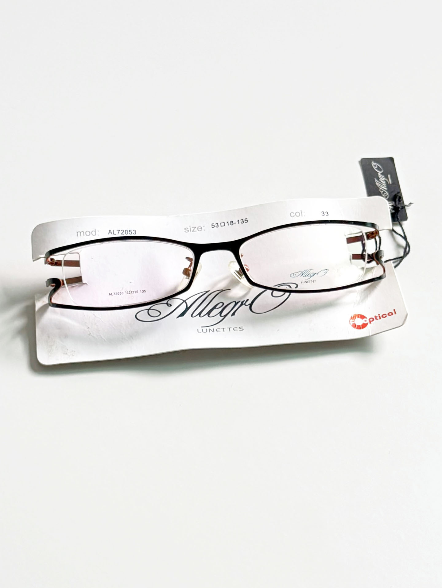 ALLEGRO Orange & Black Slim Square Metal Frame Glasses