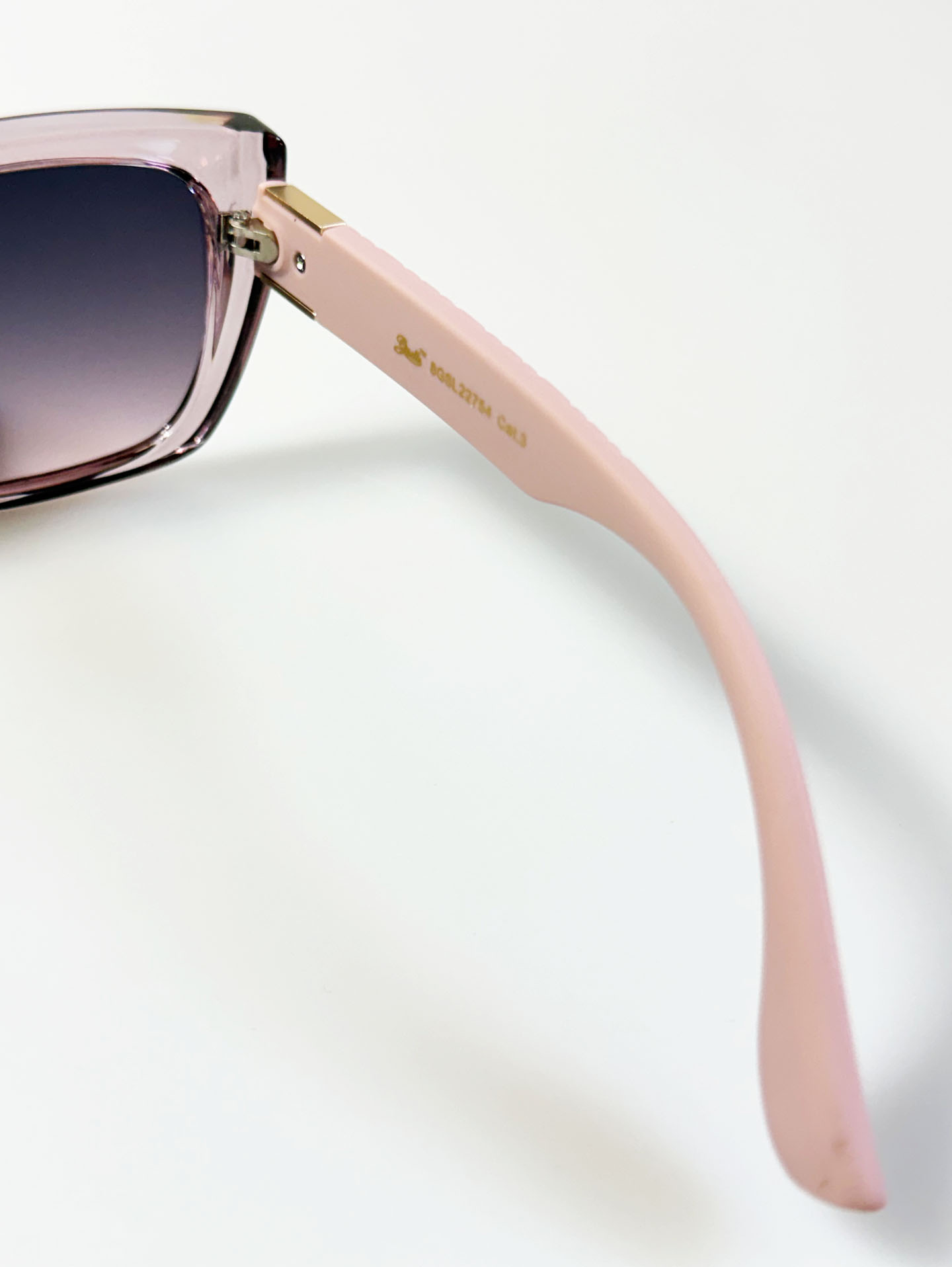 GISELLE Translucent Pink Oversized Square Frame Tint Sunglasses