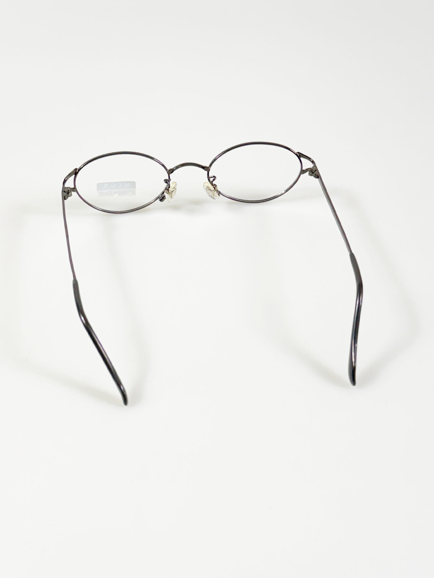 MEGA Black & Gold Slim Oval Metal Glasses