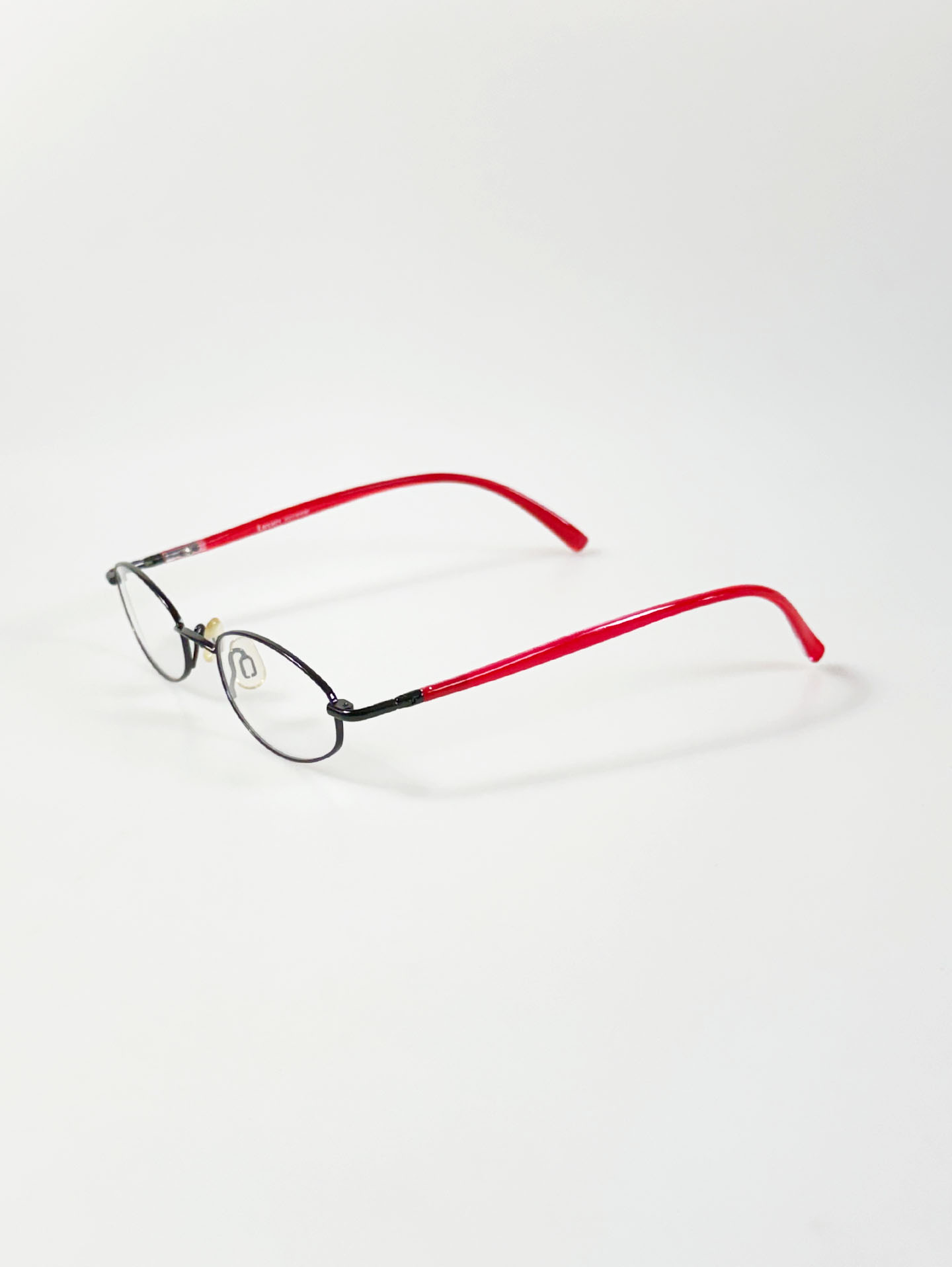 LUXURY EYEWEAR Black Slim Oval Metal Glasses