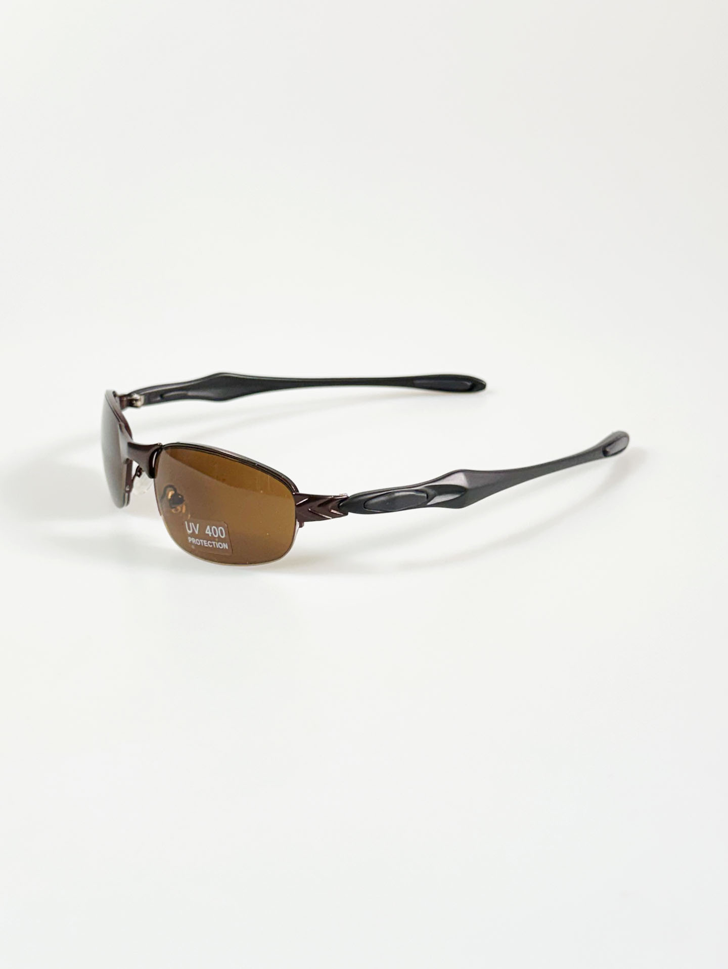 Bronze Semi-Rimless Square Metal Tint Sunglasses